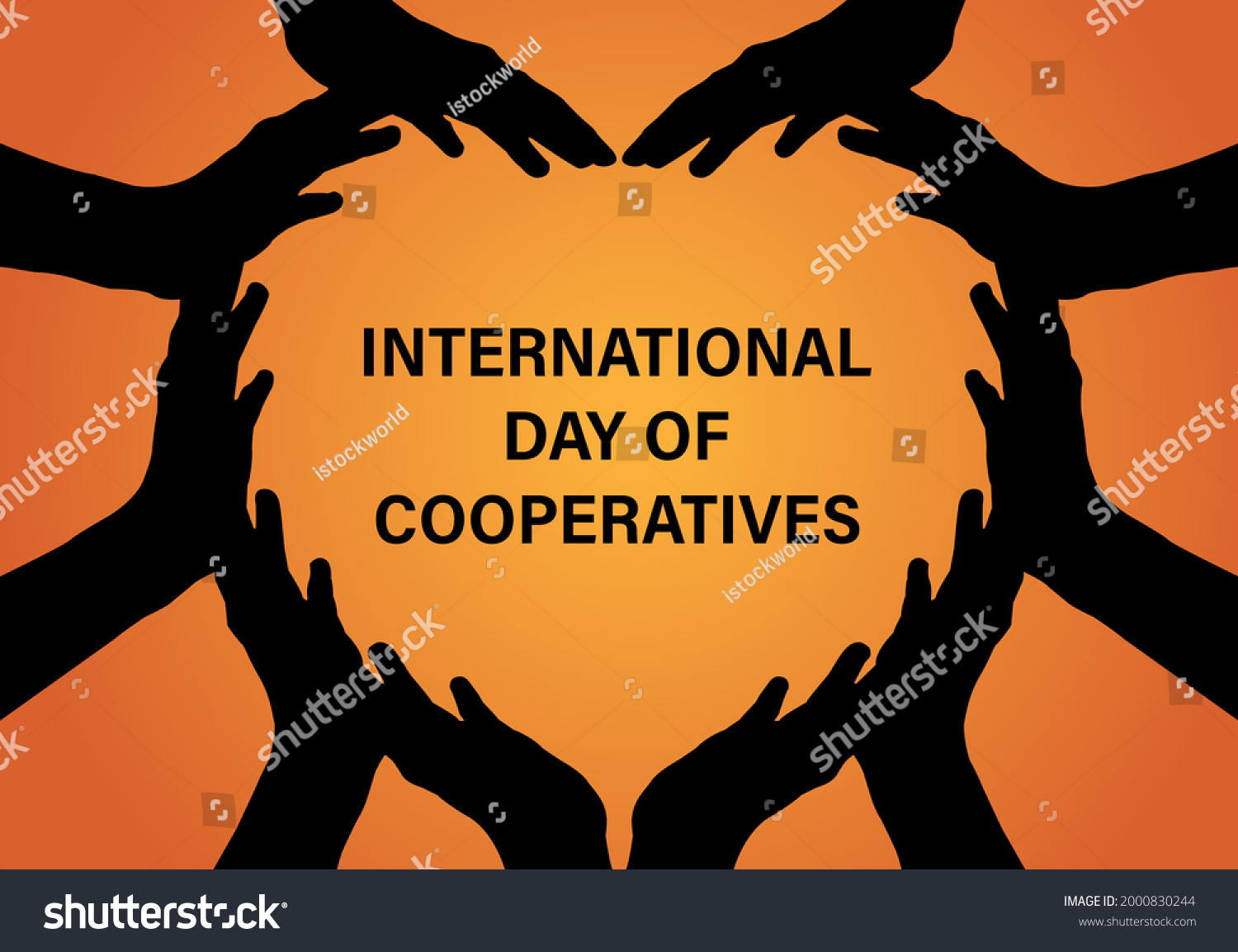 International Day Cooperatives Hands Shape Heart Stock Vector Royalty Free 2000830244 9239
