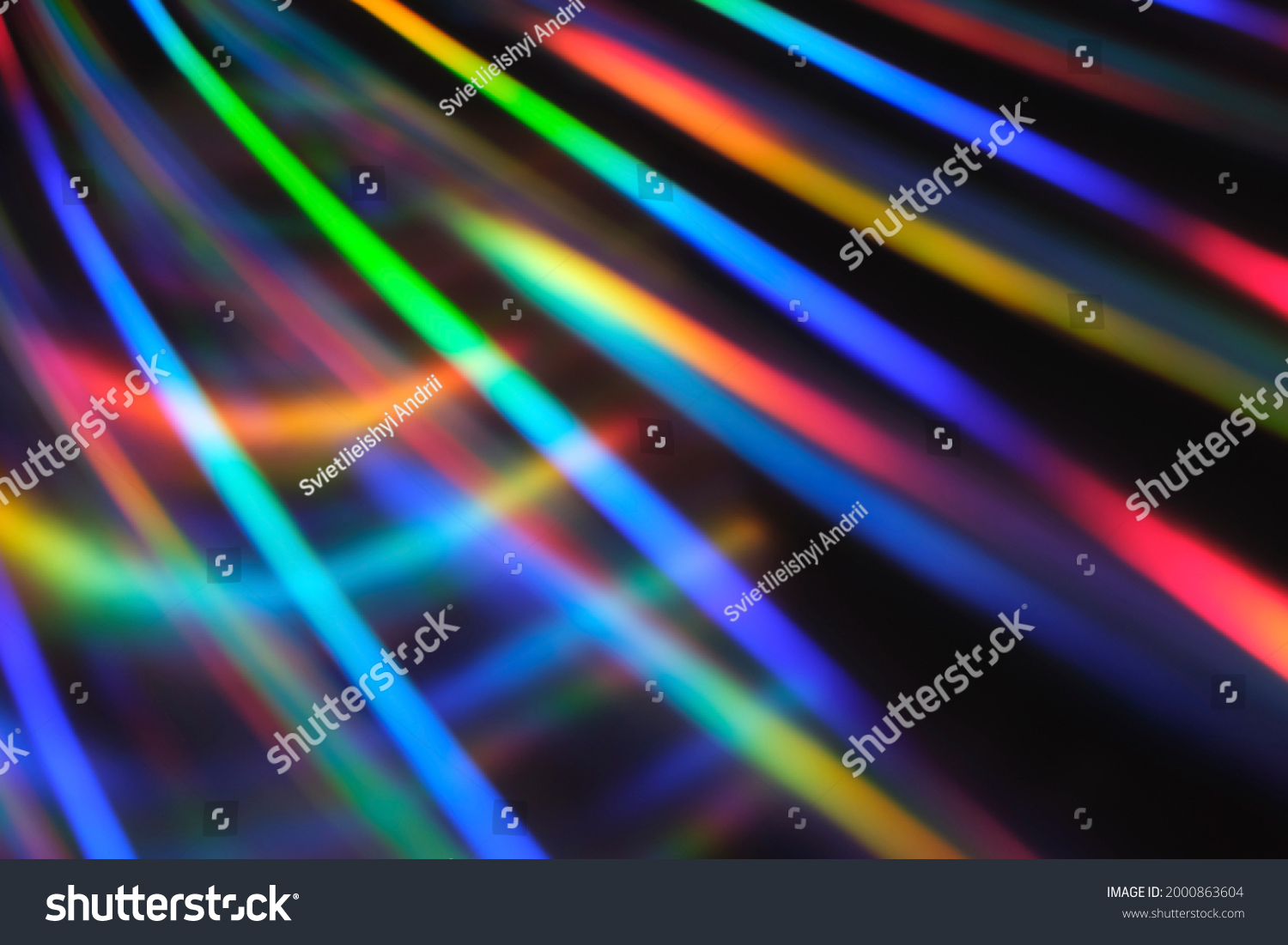 Holographic Neon Background Neon Rainbow Strips Stock Photo 2000863604 ...