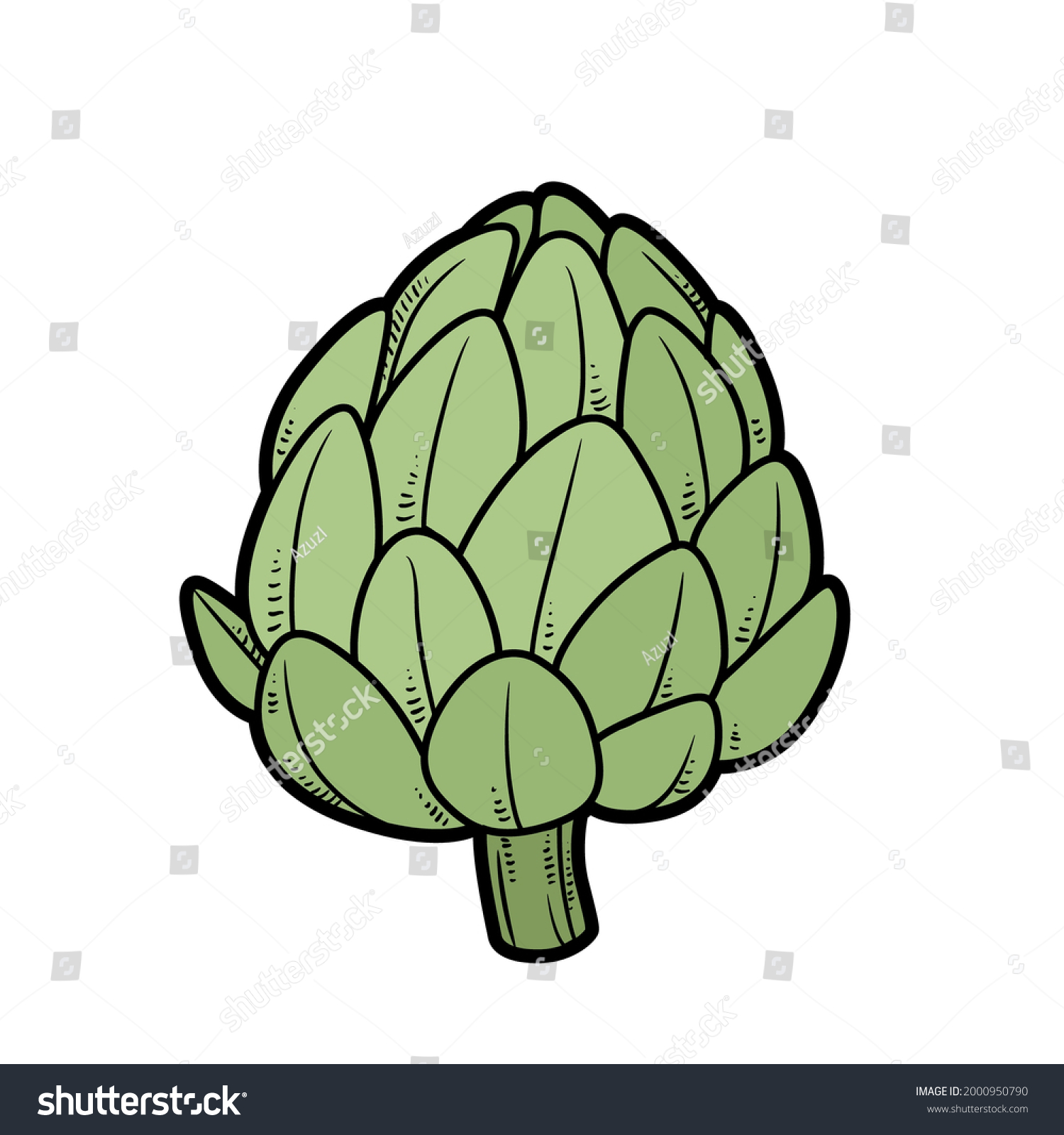 Artichoke Color Variation Coloring Page Isolated Stock Vector (Royalty ...