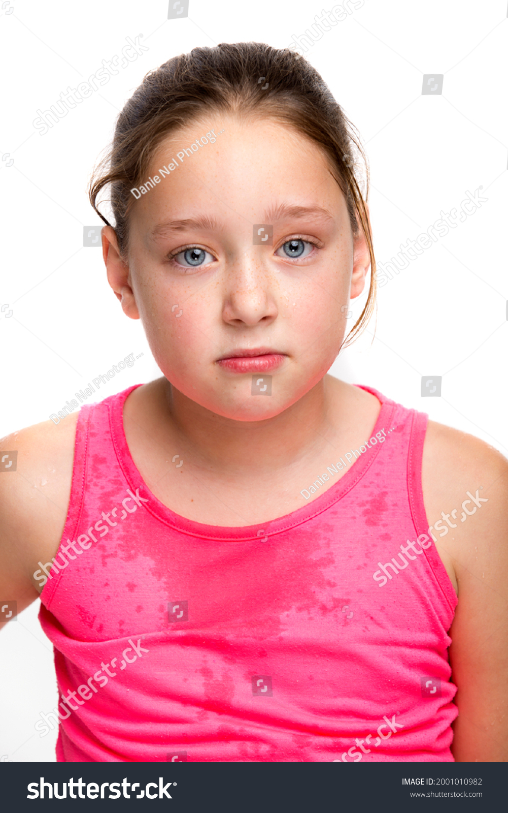 Young Tween Girl Sweaty Tired Exercise Stock Photo 2001010982 ...