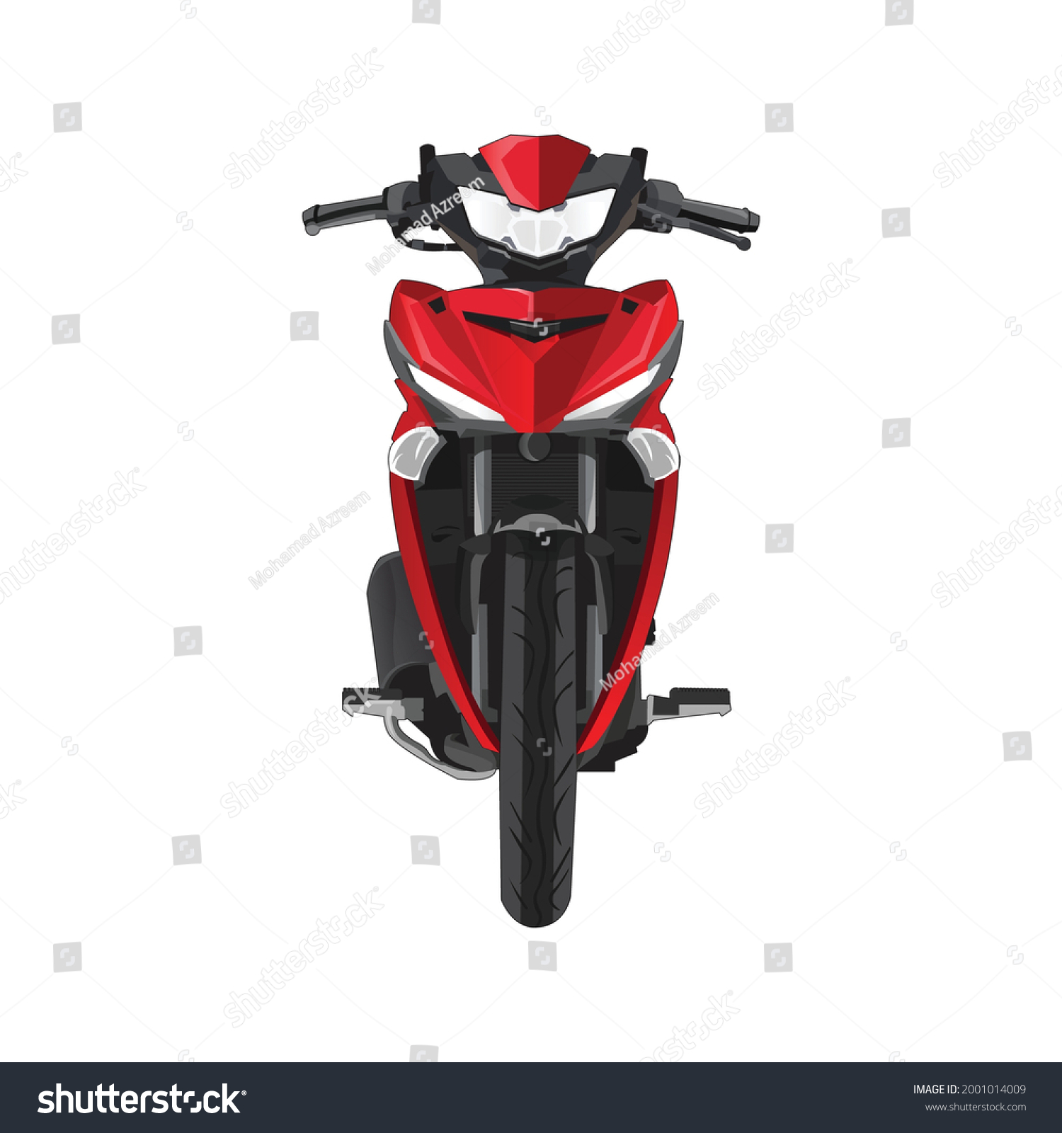 Red Motorcycle Vector Front View White Stock Vector (Royalty Free ...