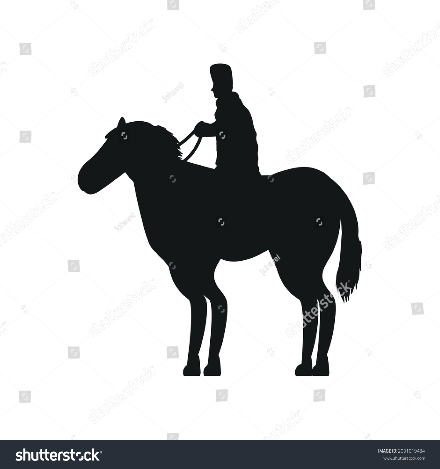 Silhouette Soldier On Horse Isolated Image Stock Vector (Royalty Free ...