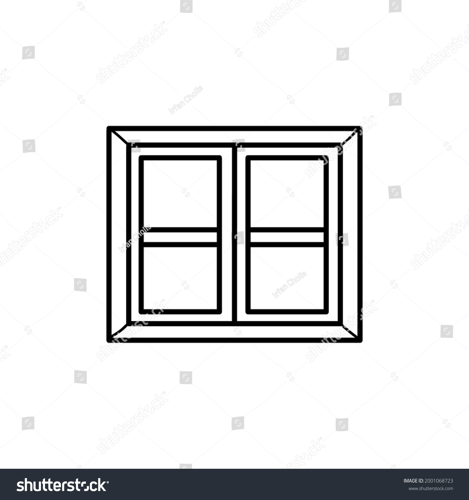 Closed Window Cartoon Vector Illustration Black Stock Vector (Royalty ...