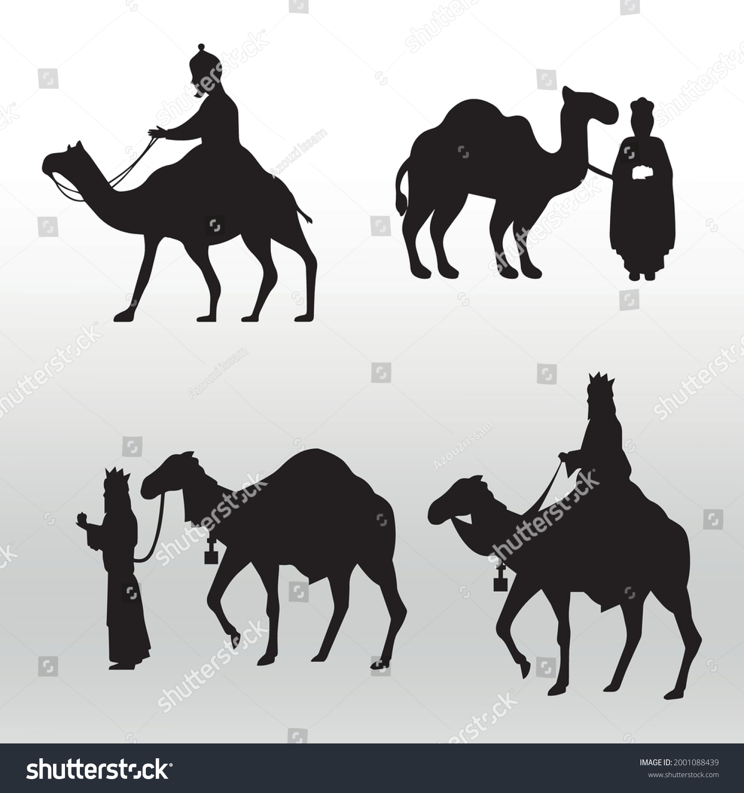 Set Camel Silhouettes Vector Illustration Icons Stock Vector (Royalty ...