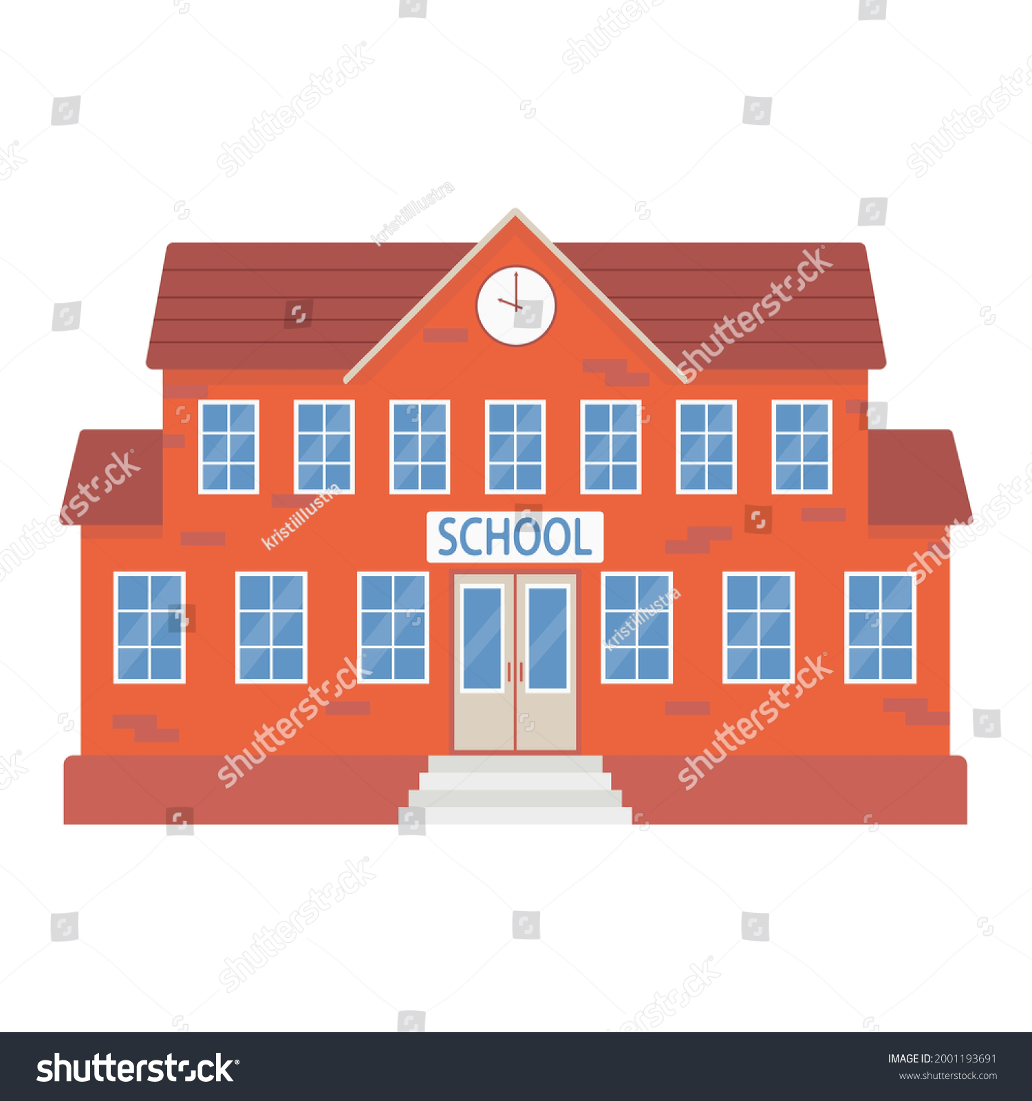 School Building Education Concept Vector Flat Stock Vector (Royalty ...