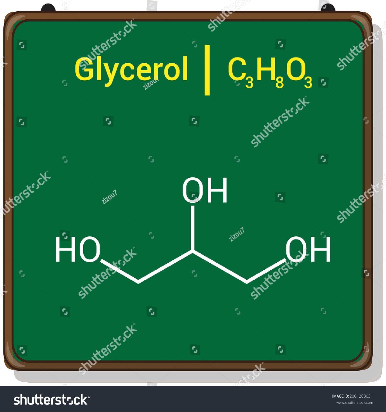 Chemical Structure Glycerol Glycerine Glycerin C3h8o3 Stock Vector ...