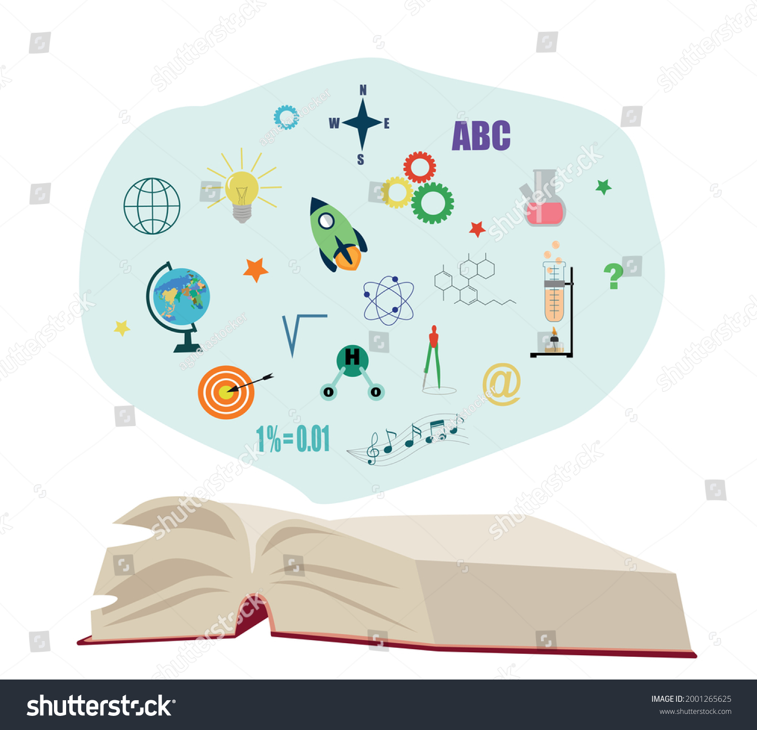 Open Book Science Icons Concept Modern Stock Vector (Royalty Free ...