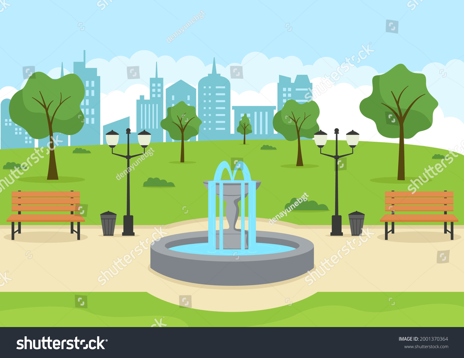 City Park Illustration People Doing Sport Stock Vector (Royalty Free ...