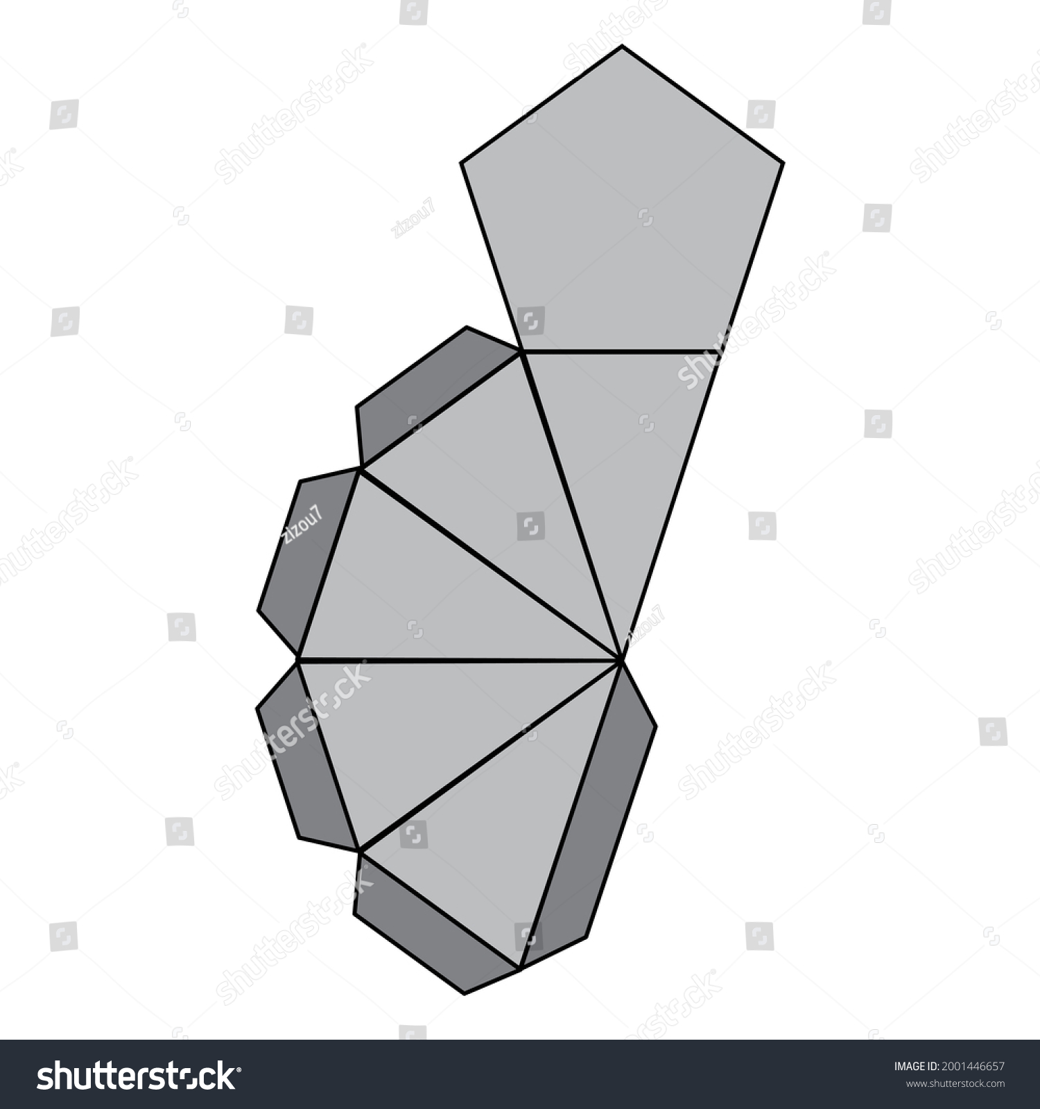 Net Pentagonal Pyramid Stock Vector (Royalty Free) 2001446657 ...