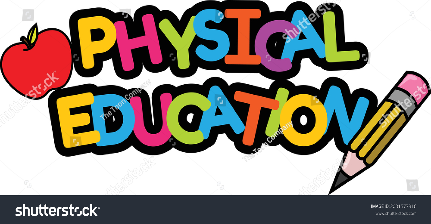 Physical Education School Kids Text Banner Stock Vector Royalty Free