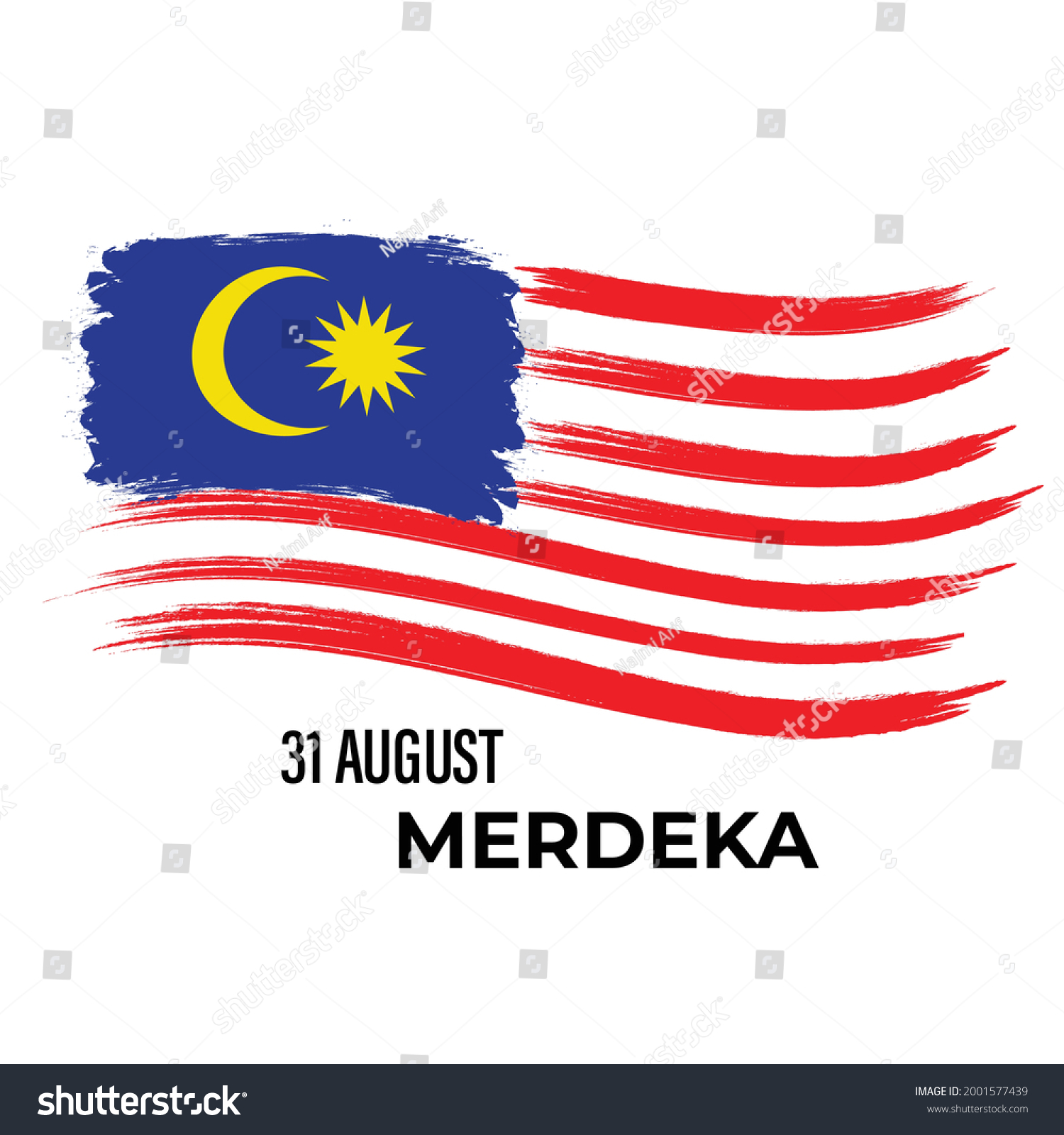 Malaysia Flag Brush Stroke Word 31st Stock Vector (Royalty Free ...