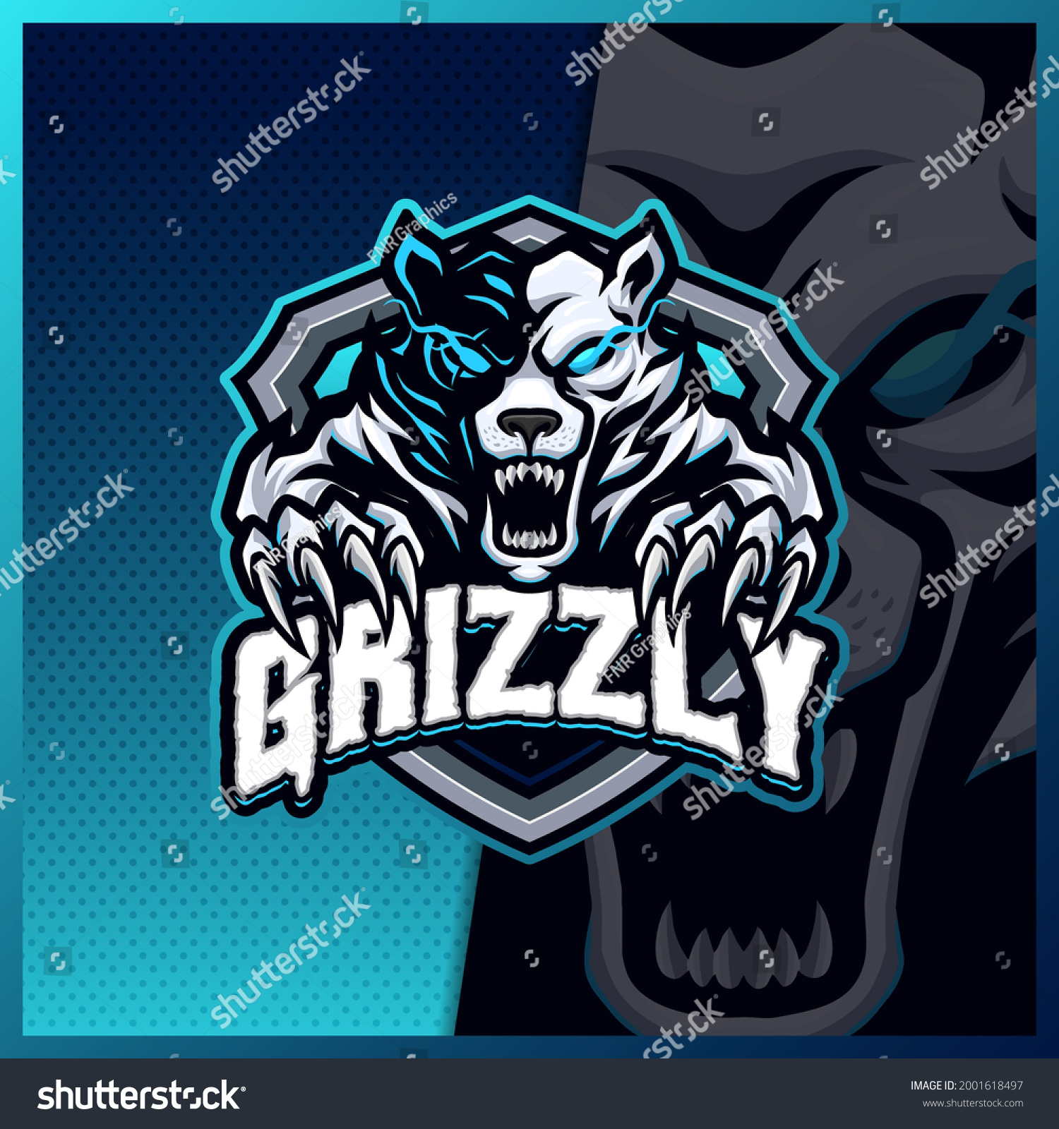 Grizzly Bears Roar Mascot Esport Logo Stock Vector (Royalty Free ...