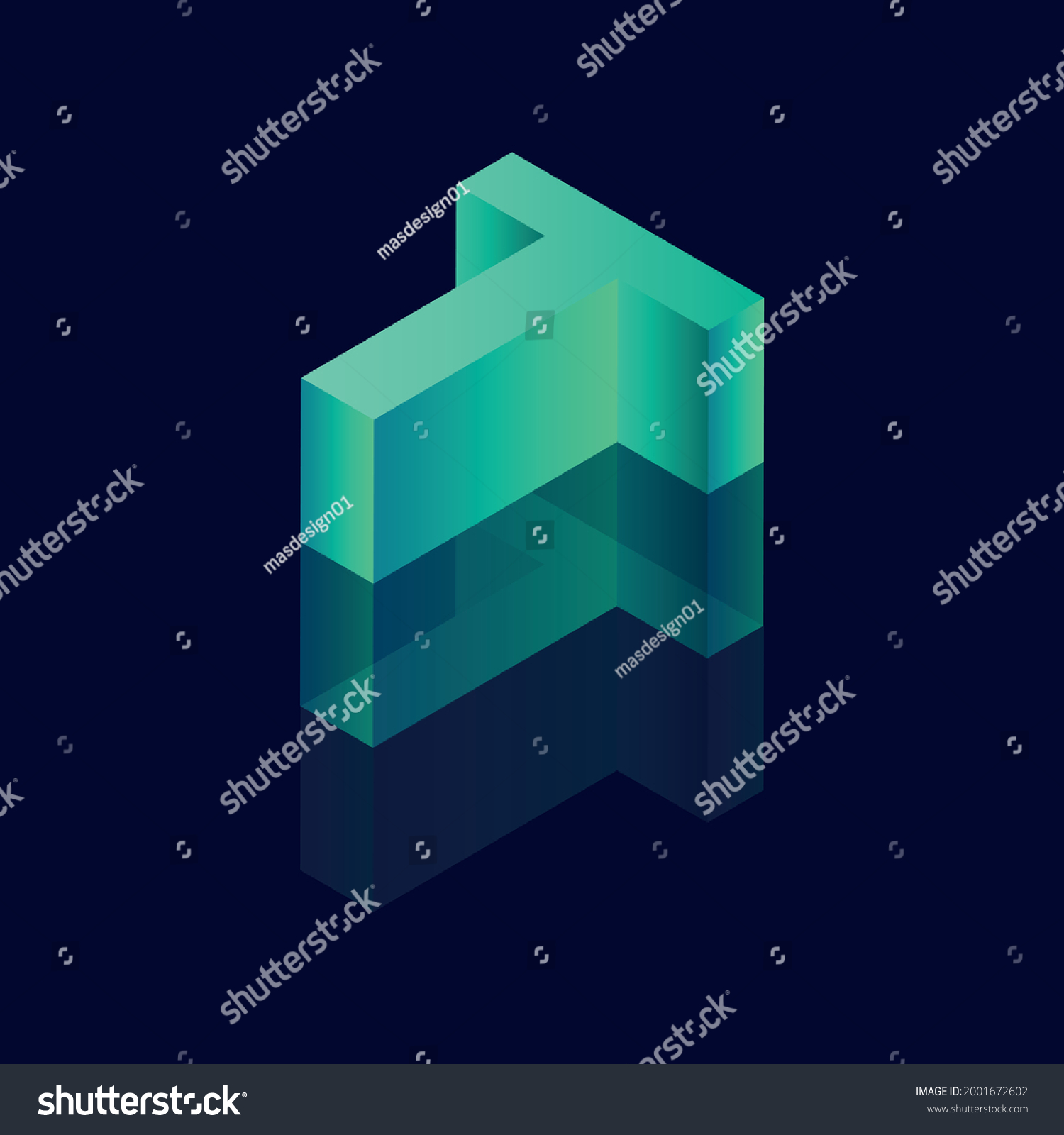 Isometric Letter T Vector Illustration 3d Stock Vector (Royalty Free ...