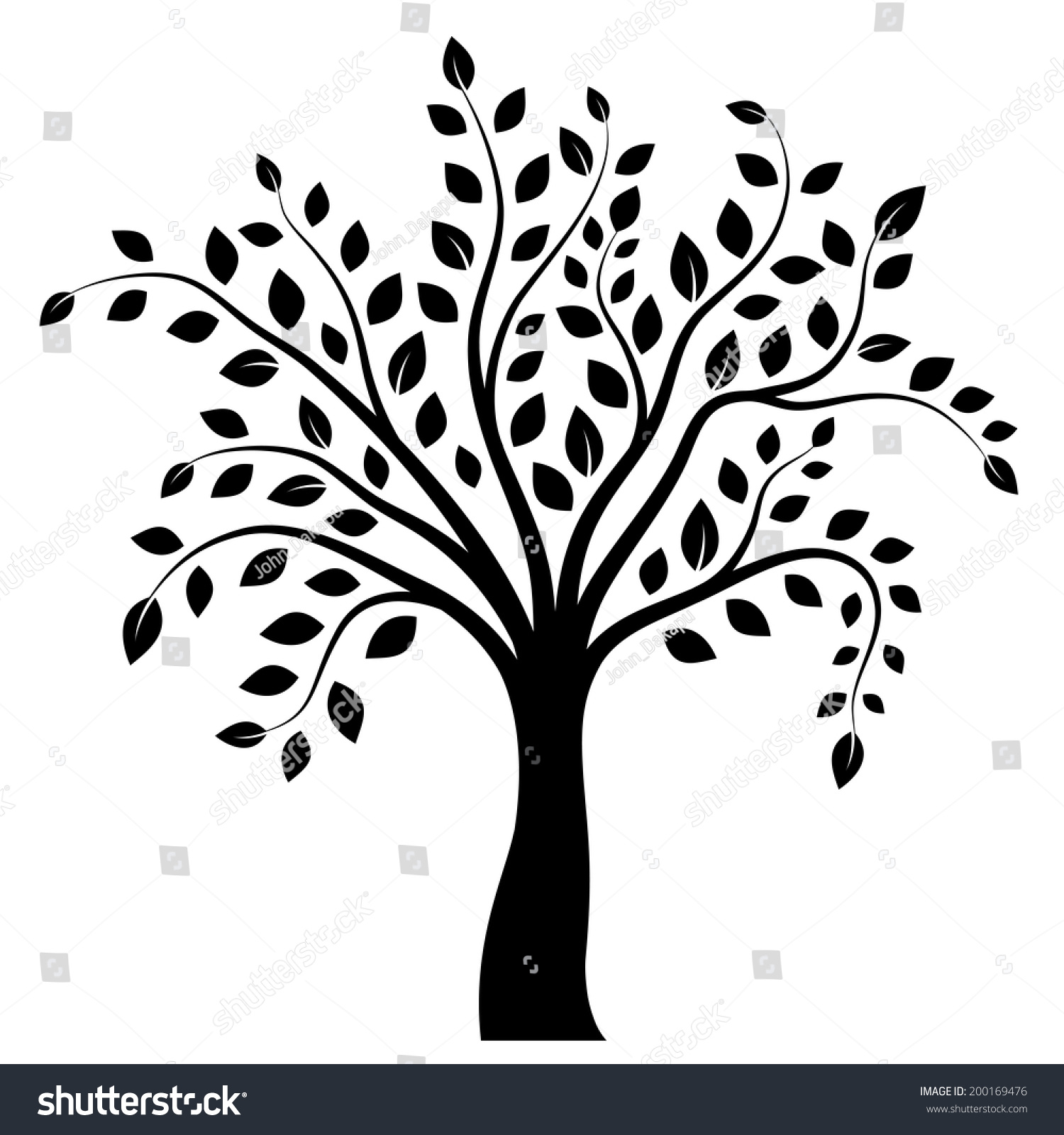 Tree Isolated On White Background Vector Stock Vector (Royalty Free ...