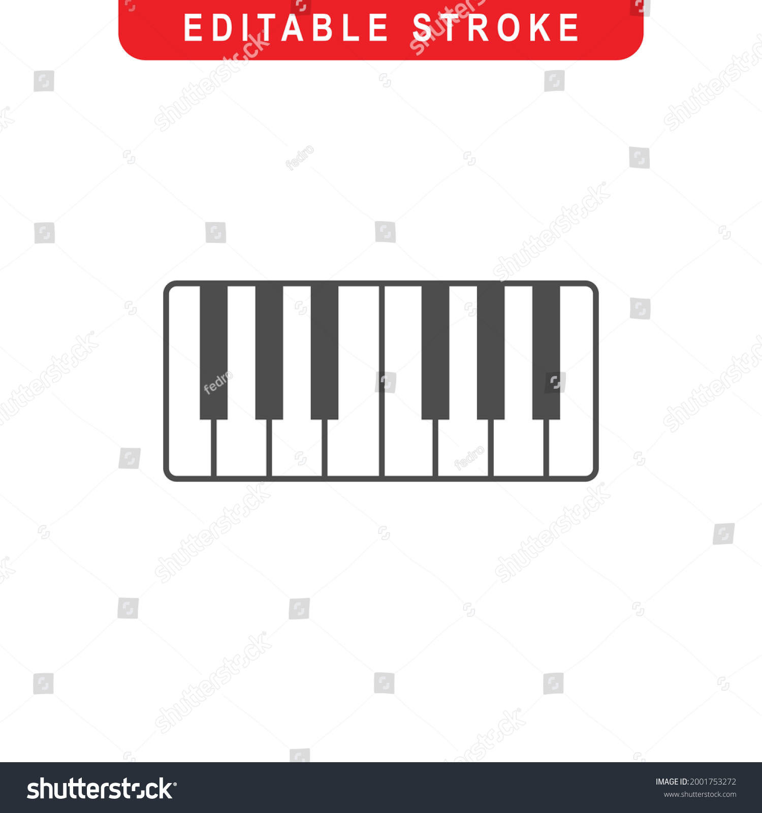 Piano Outline Icon Piano Keyboard Line Stock Vector (Royalty Free