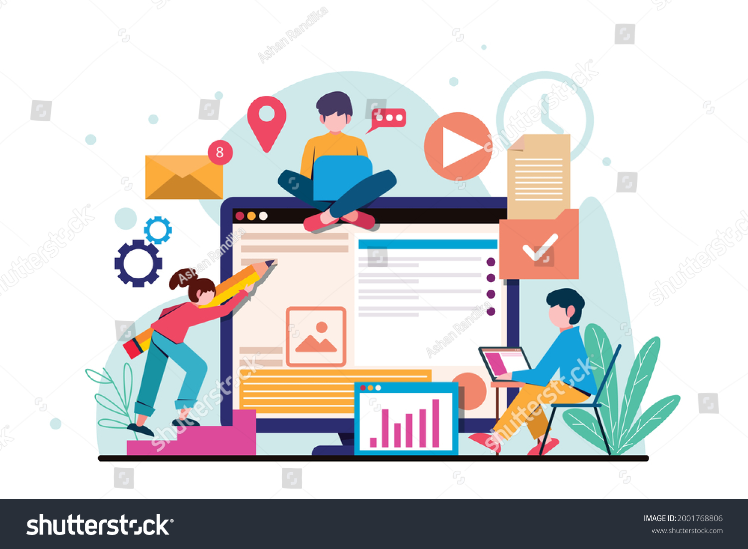 Content Management System Concept Design Cms Stock Vector (Royalty Free ...