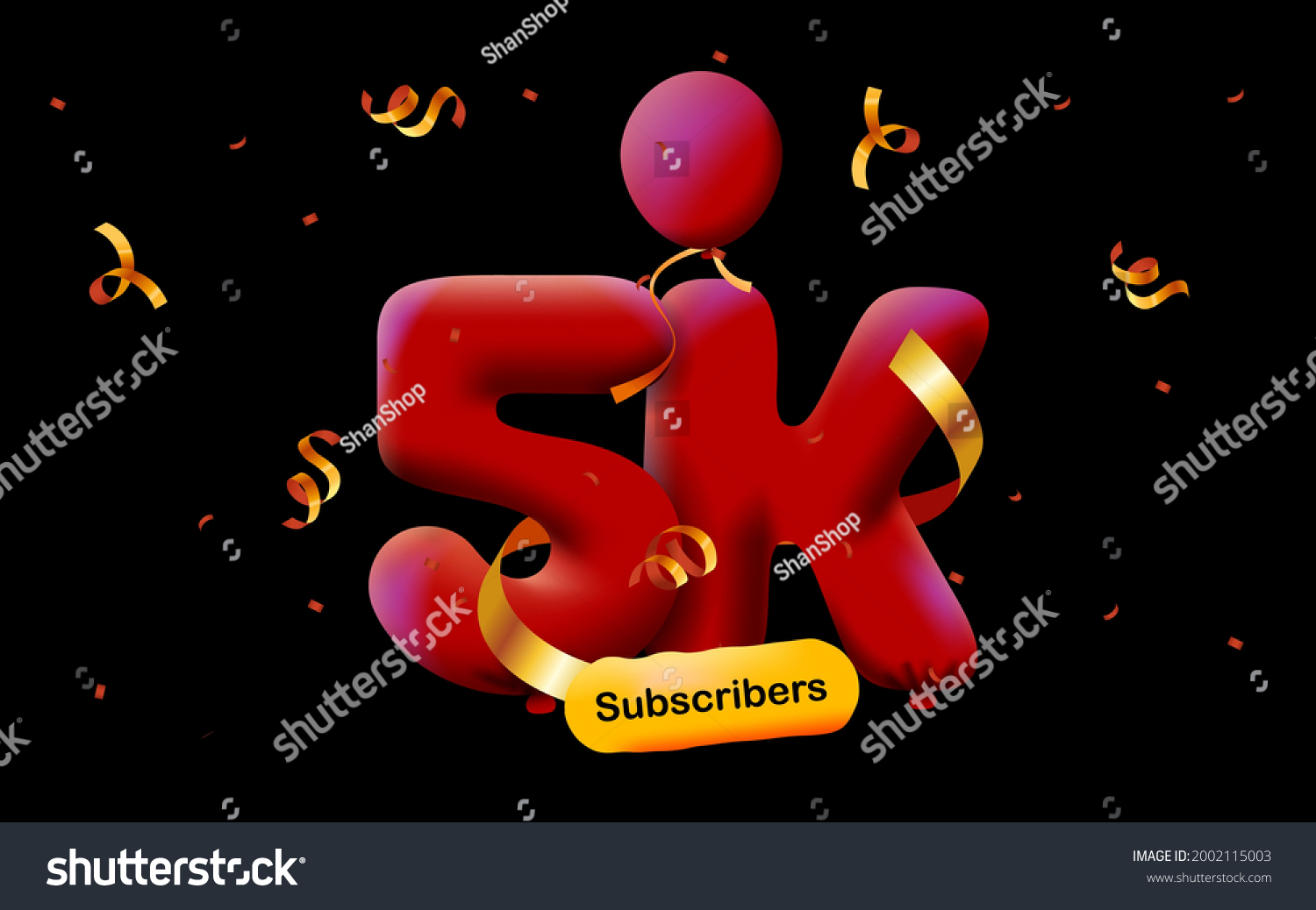 Banner 5k Followers Thank You Form Stock Vector Royalty Free