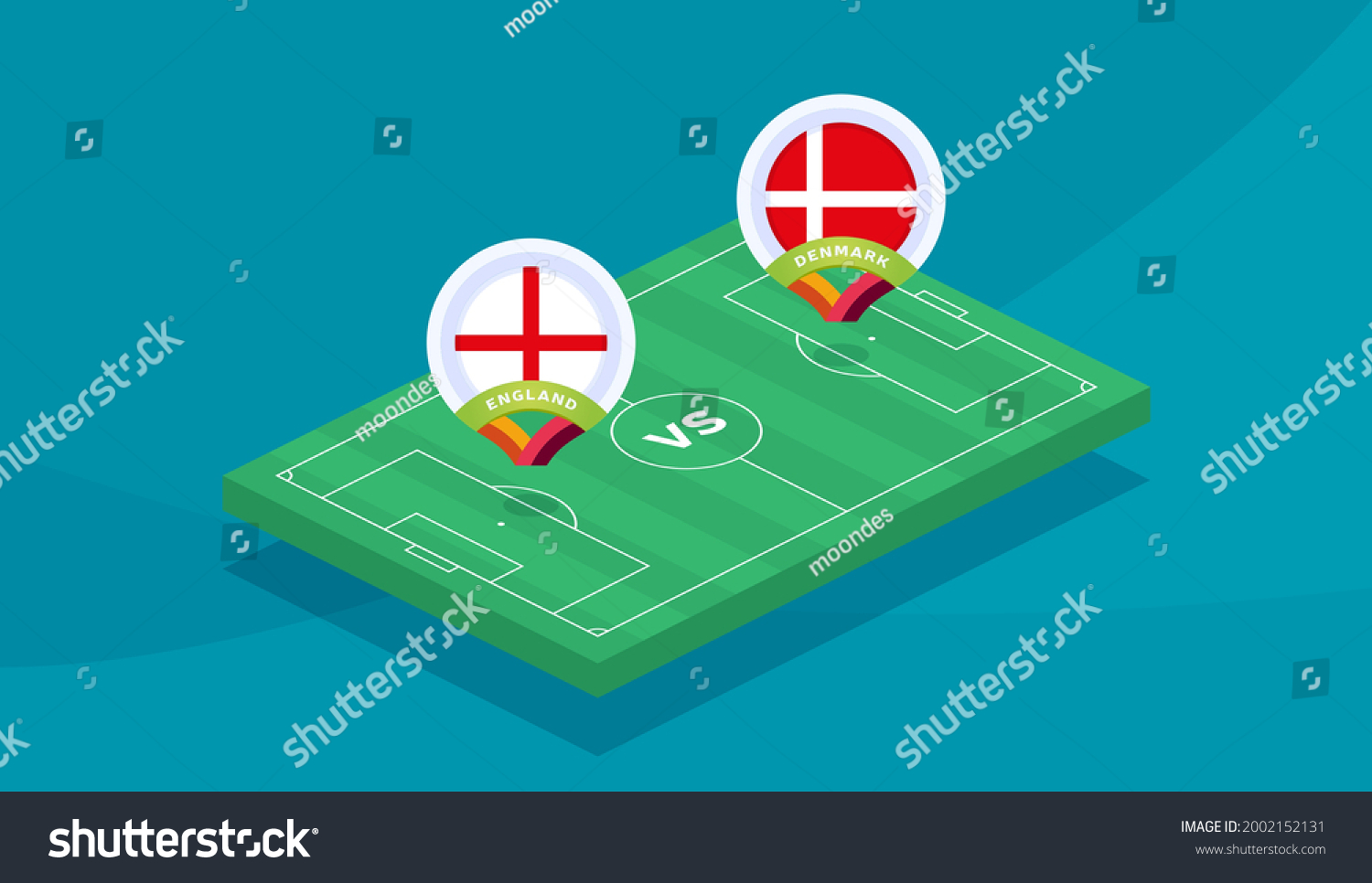 England Vs Denmark Match Vector Illustration Stock Vector (Royalty Free