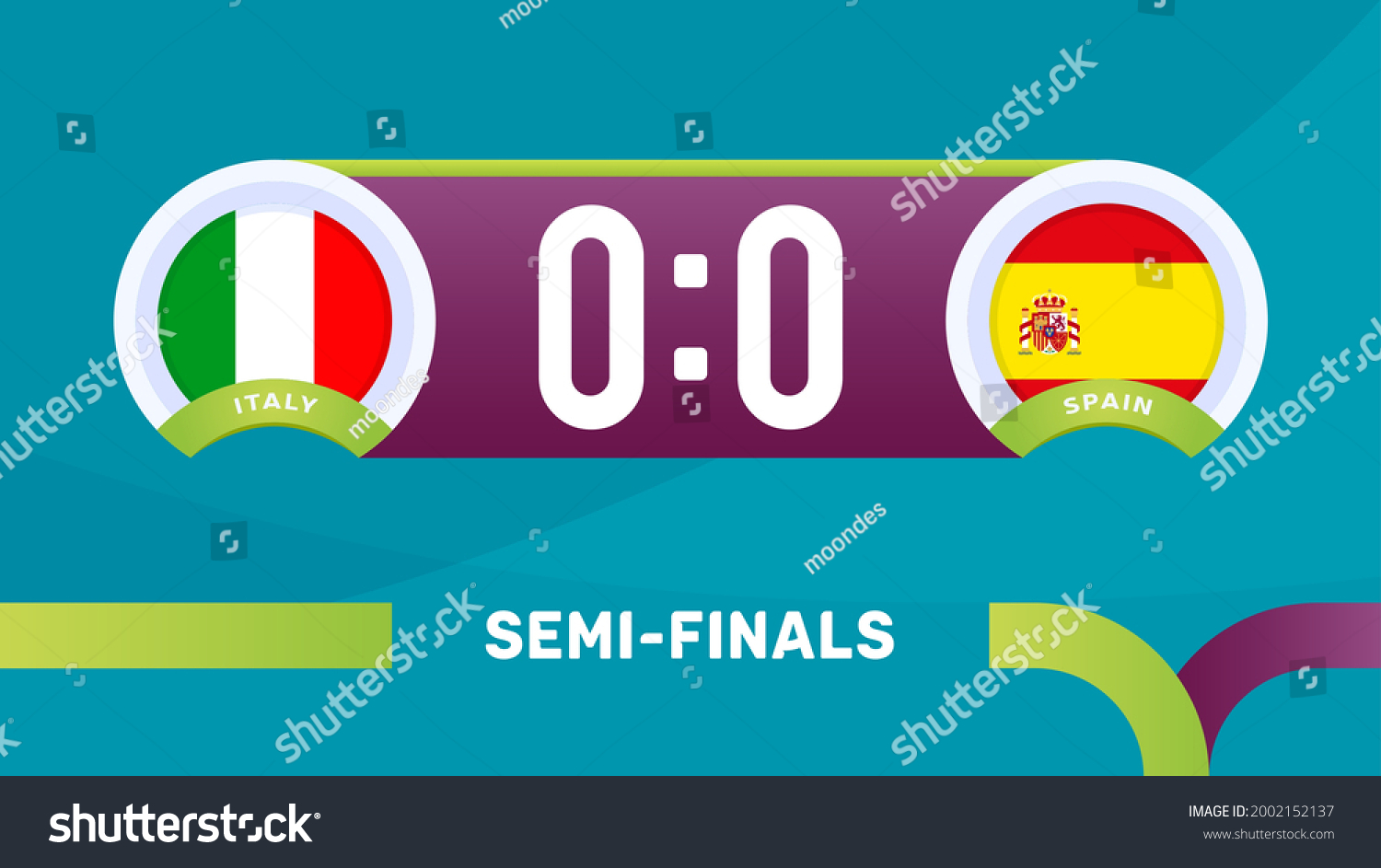 Italy Vs Spain Match Vector Illustration Stock Vector (Royalty Free