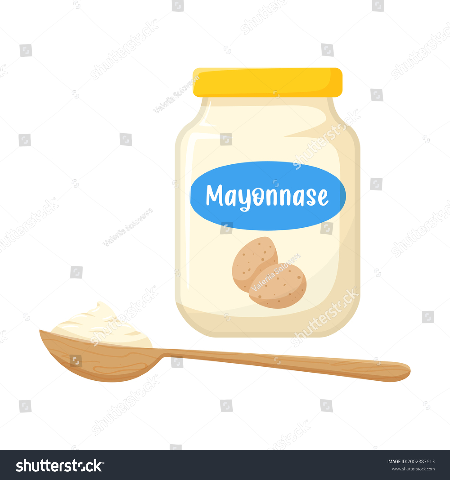 Mayonnaise Sauce Glass Jar Quail Eggs Stock Vector (Royalty Free ...