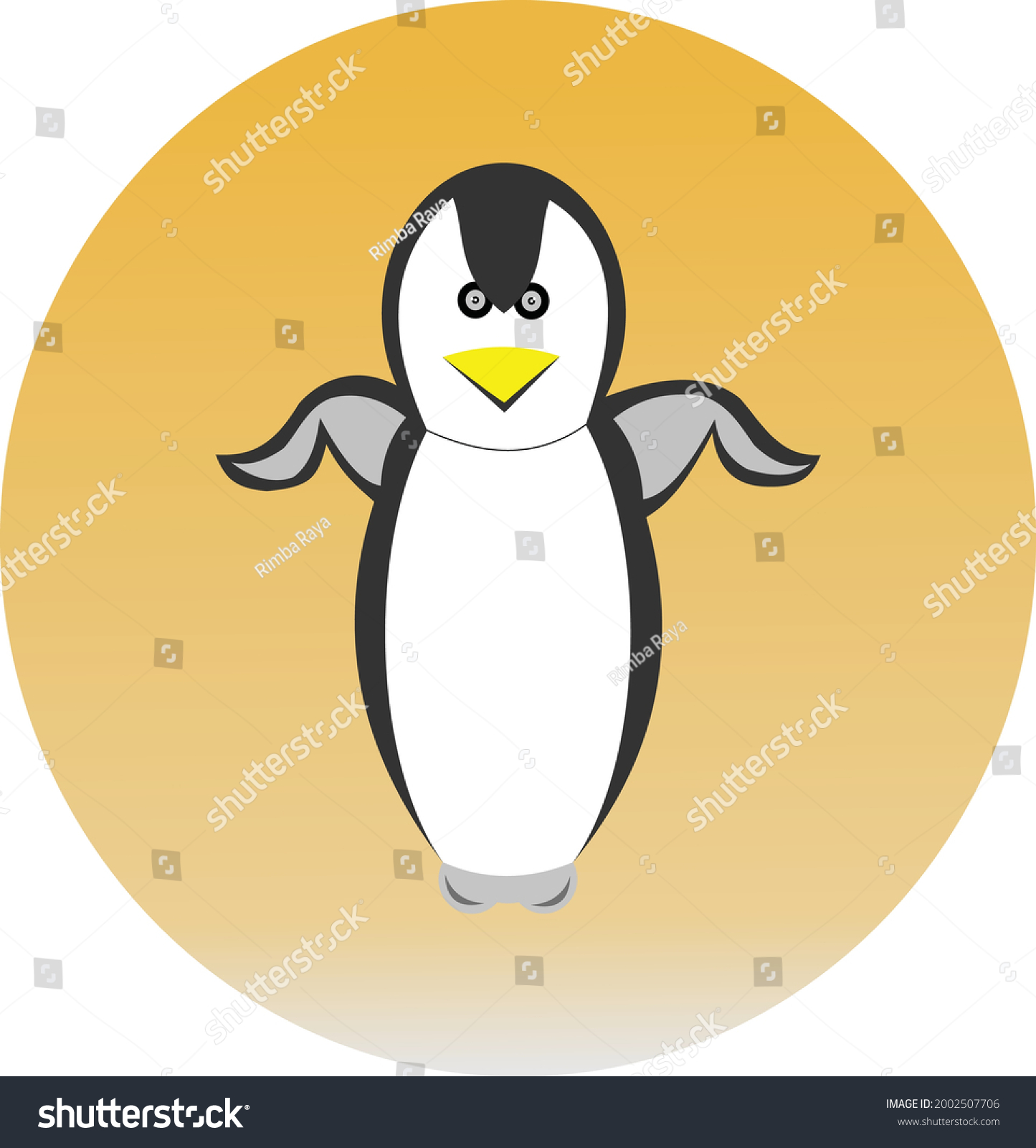 Vector Penguin Logo Icon Illustration Animated Stock Vector (Royalty ...