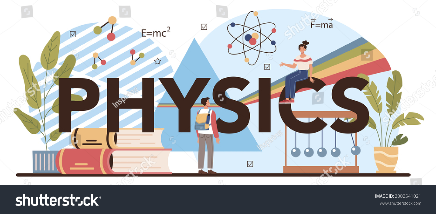 Physics School Subject Typographic Header Students Stock Vector ...