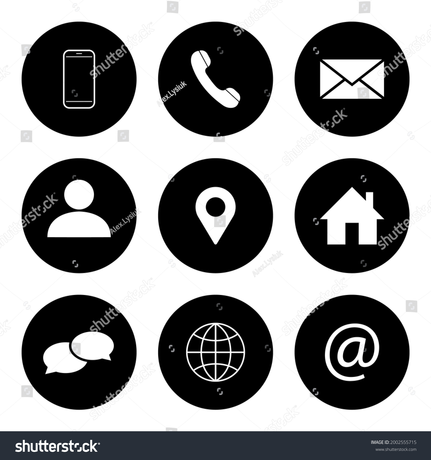 Contact Symbols Social Media Network Icons Stock Vector (Royalty Free ...