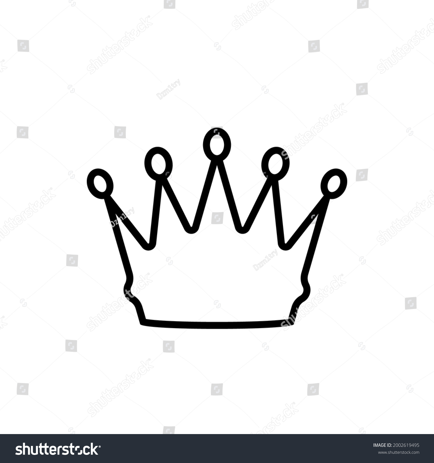 5 Point Crown Outline Icon Clipart Stock Vector (Royalty Free ...
