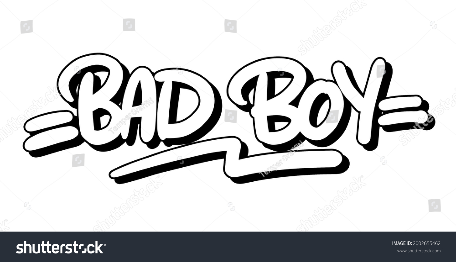 Bad Boy Graffiti Typography Street Art Stock Illustration 2002655462 ...