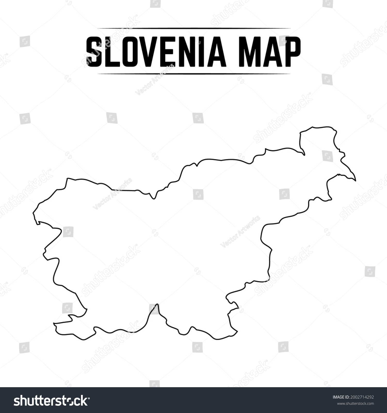 Outline Simple Map Slovenia Stock Vector (Royalty Free) 2002714292 ...