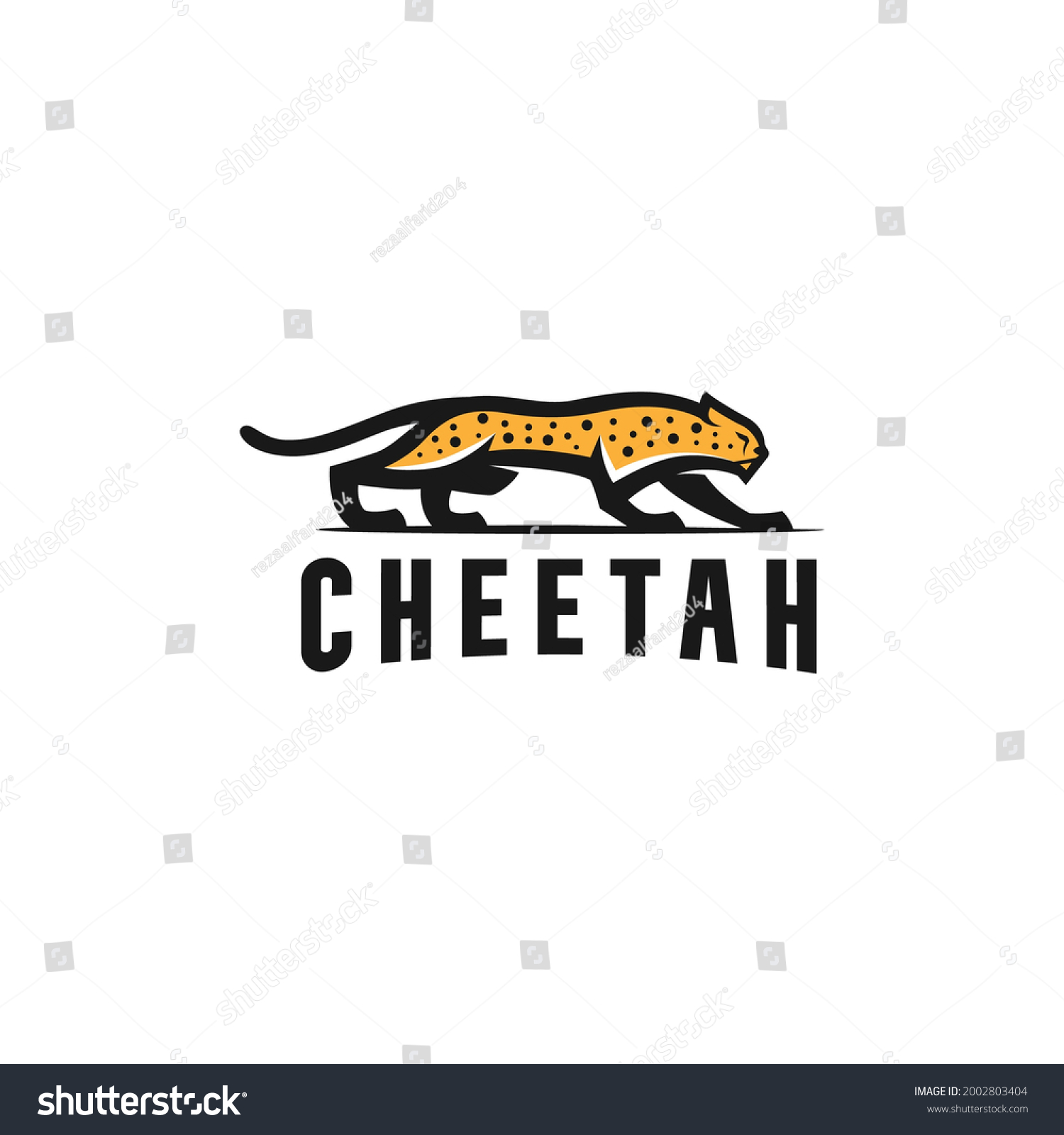 Minimalistic Design Cheetah Logo Template Stock Vector (Royalty Free ...