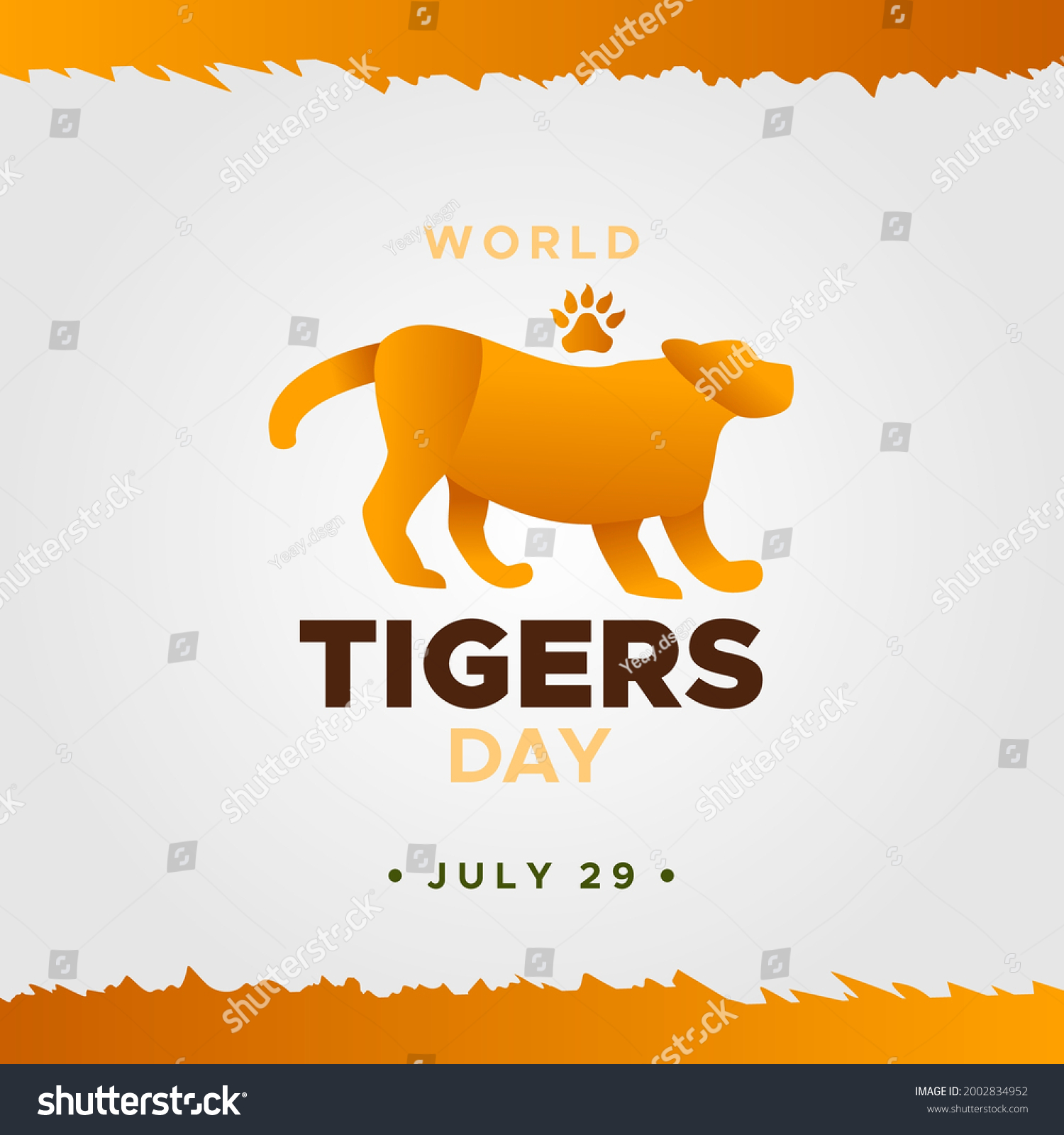 World Tiger Day Background Design Stock Vector (Royalty Free ...