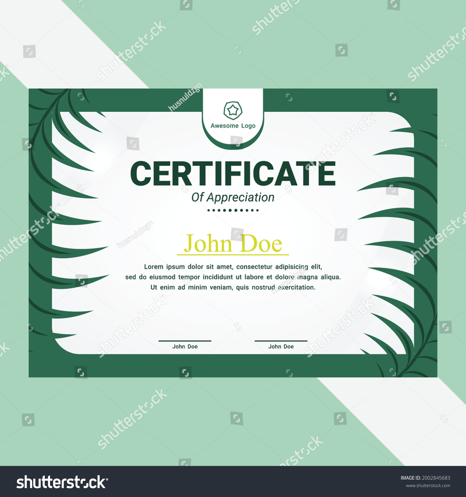 Nature Leaf Certificate Vector Business Award Stock Vector (royalty 