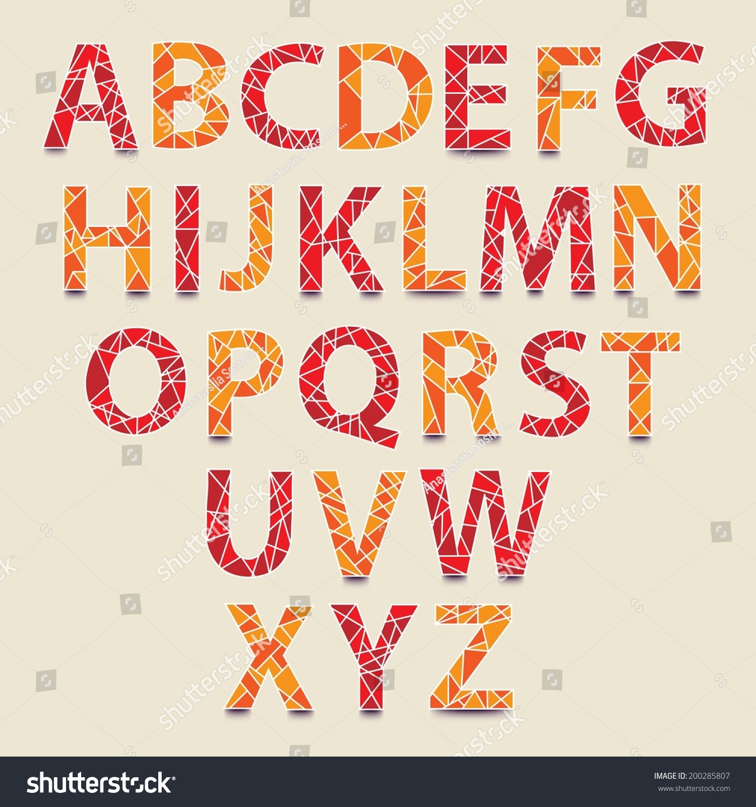 Vector Alphabet Set Hand Drawn Triangle 库存矢量图（免版税）200285807 Shutterstock 0763