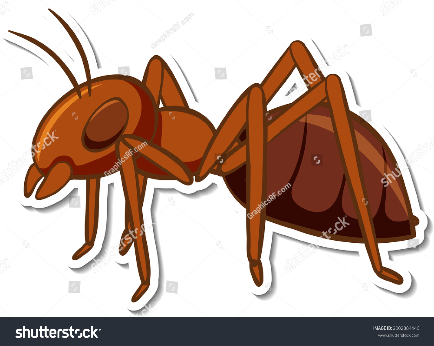 Sticker Template Red Ant Isolated Illustration Stock Vector (Royalty ...