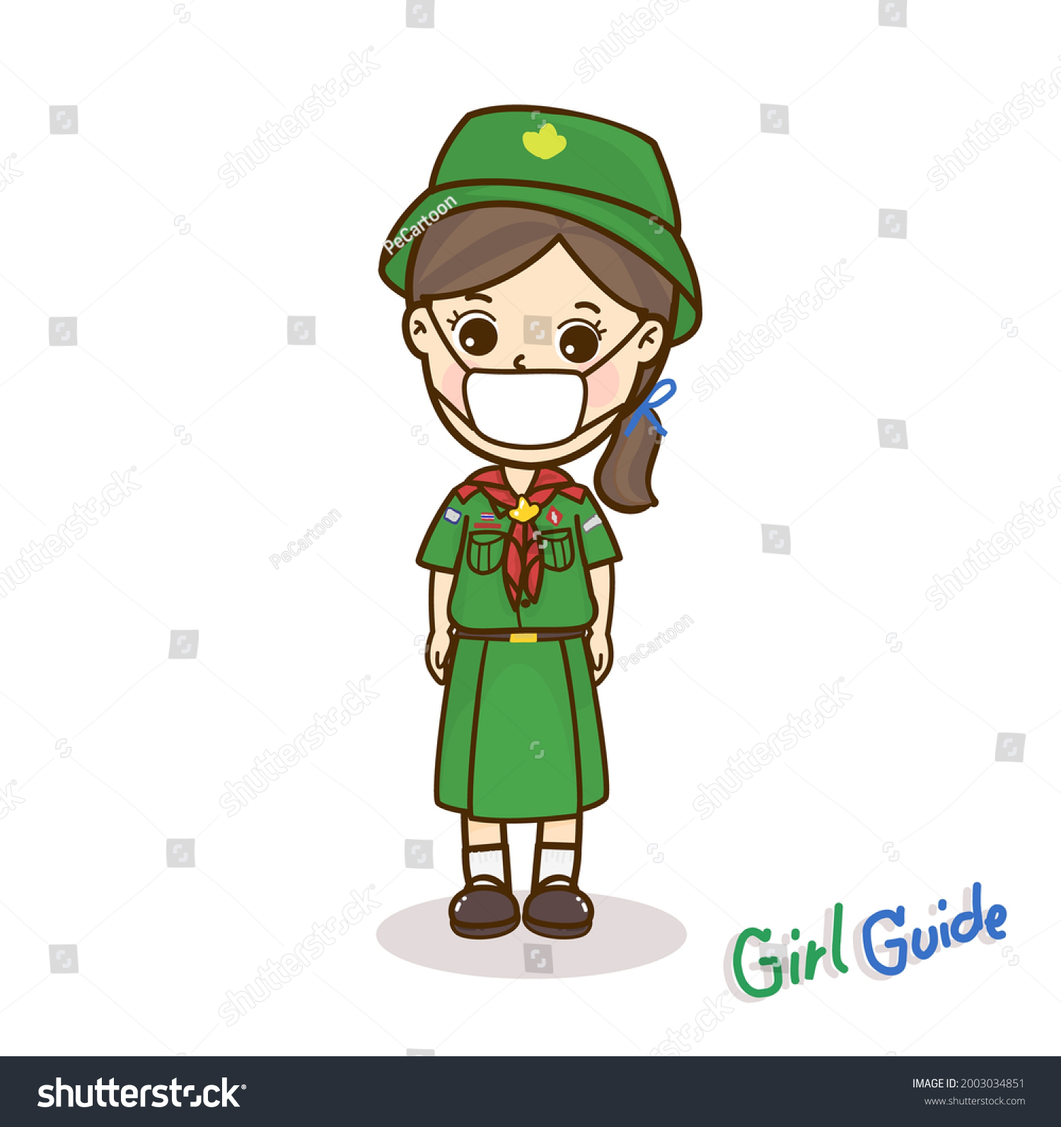 Cartoon Cute Girl Guide Vector Stock Vector (Royalty Free) 2003034851 ...