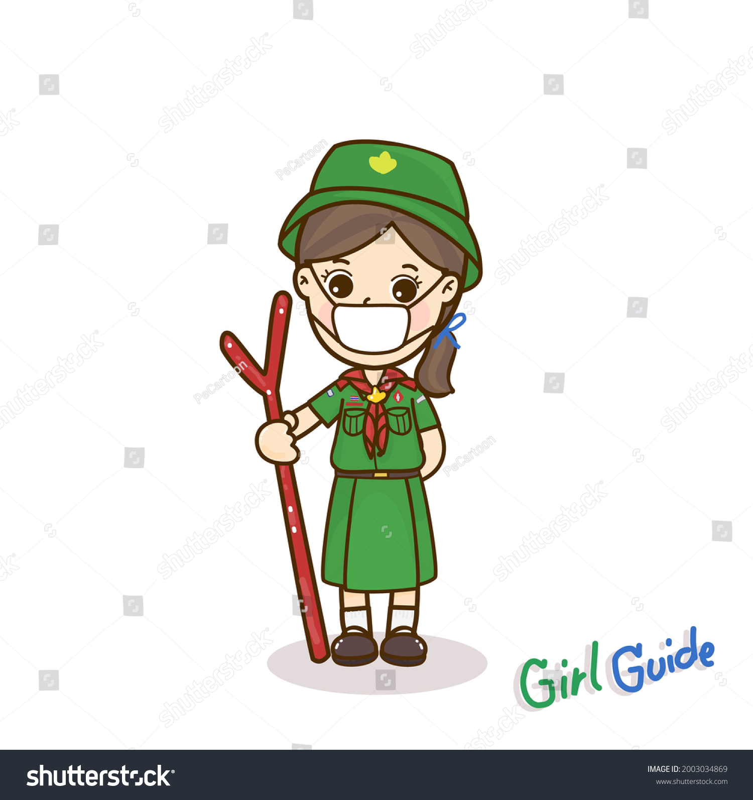 Cartoon Cute Girl Guide Vector Stock Vector (Royalty Free) 2003034869 ...