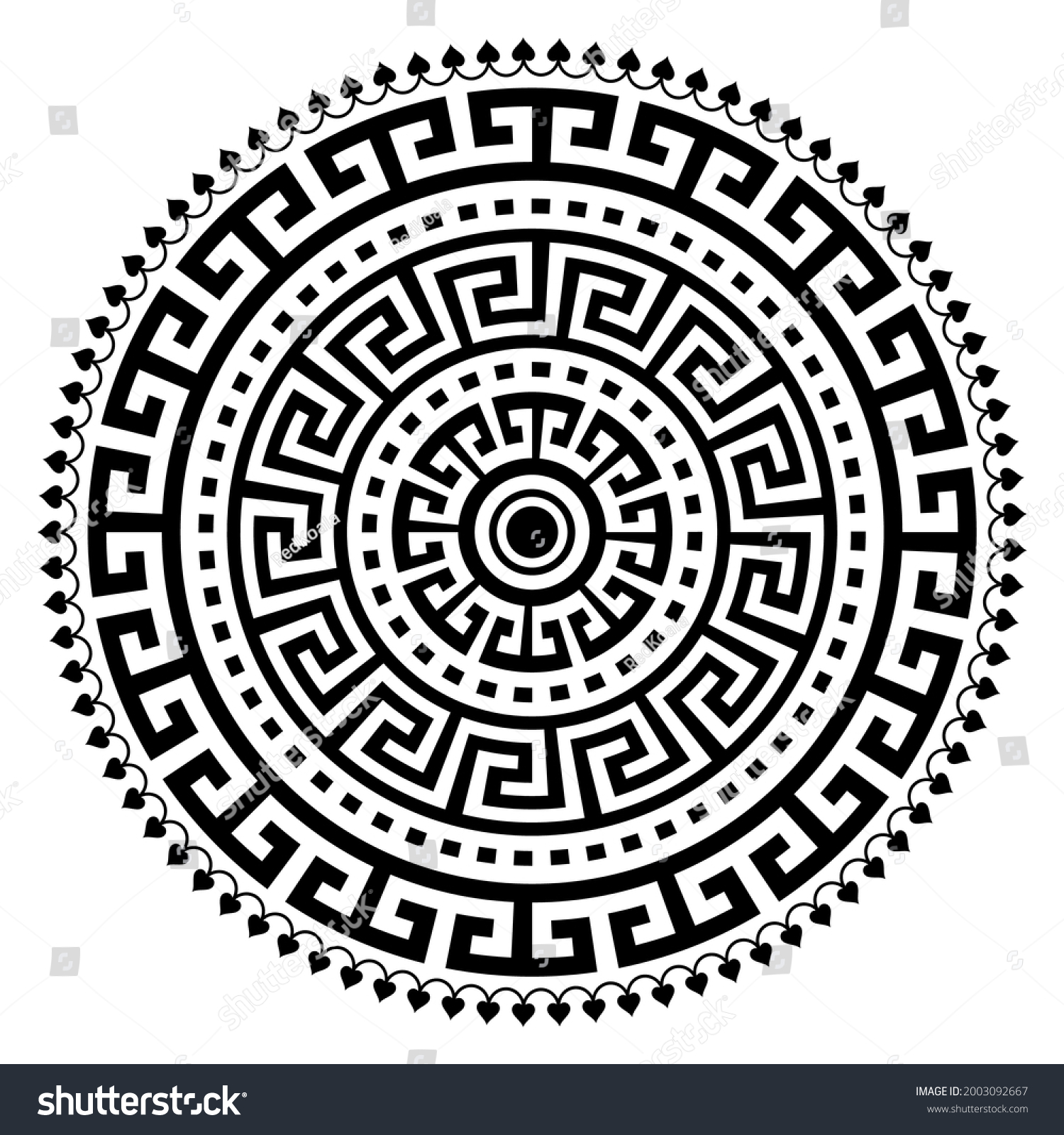 Greek Vector Ancient Vase Mandala Design Stock Vector (Royalty Free ...