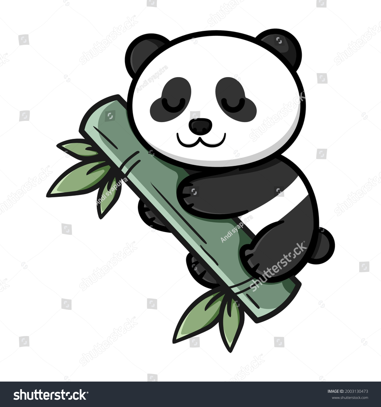 Cute Panda Design Bamboo Stock Vector (royalty Free) 2003130473 