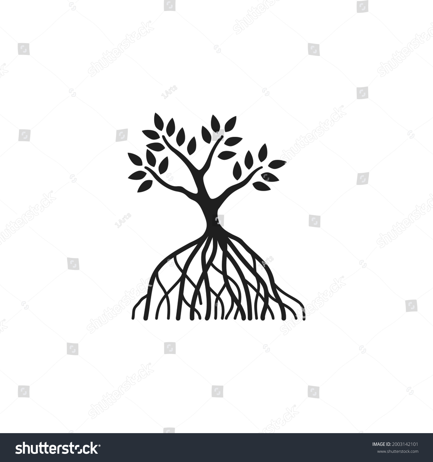 Mangrove Tree Icon Logo Vector Design Stock Vector (Royalty Free ...