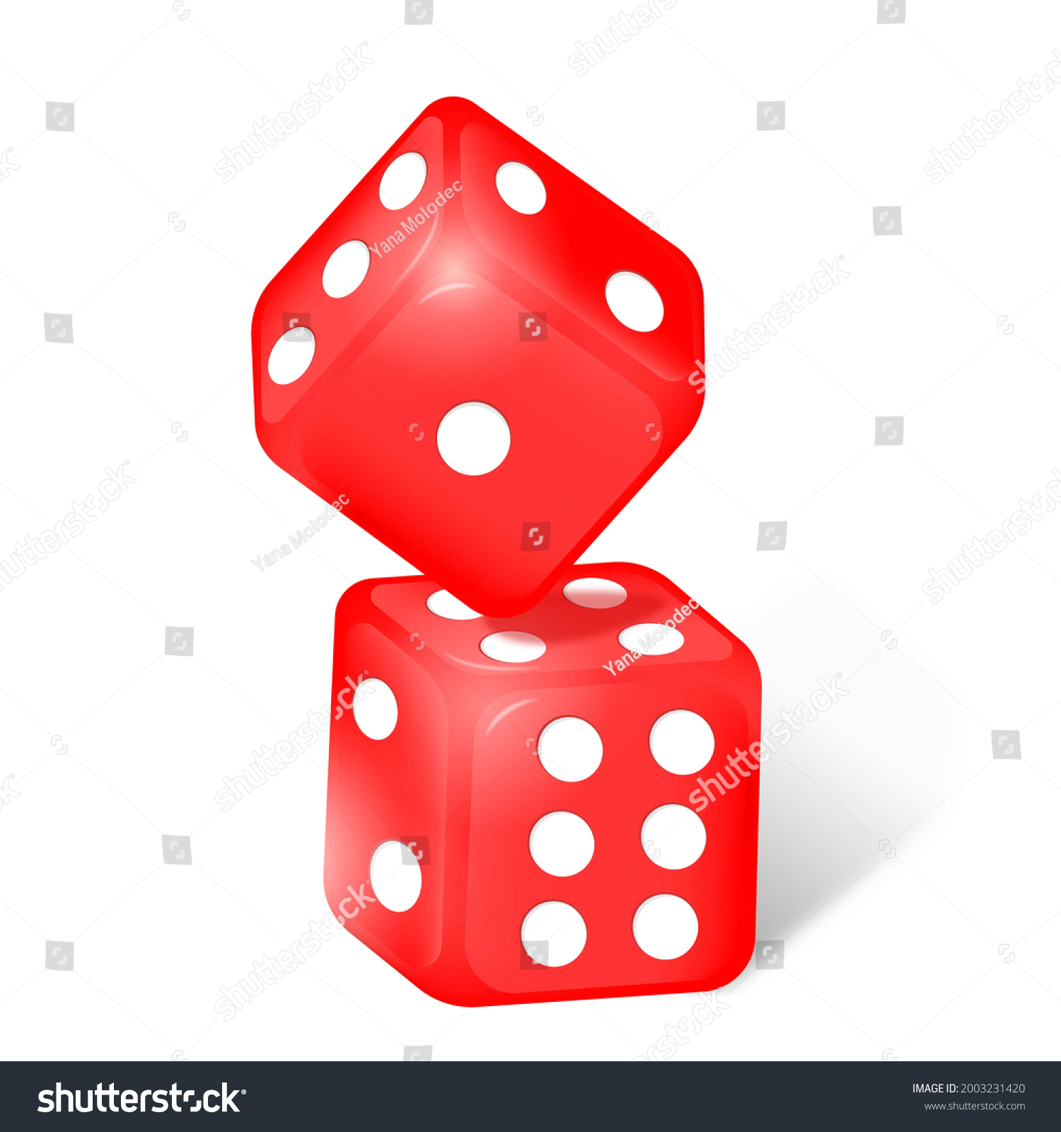 Red Dice White Background Stock Illustration 2003231420 | Shutterstock