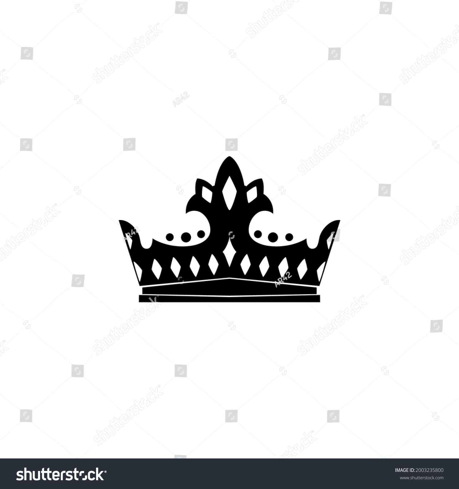 Crown Earl Vector Illustration Black Isolated Stock Vector (Royalty ...