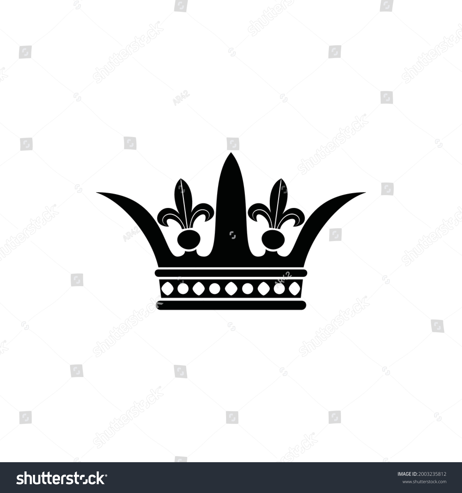 Crown Earl Vector Illustration Black Isolated Stock Vector (Royalty ...