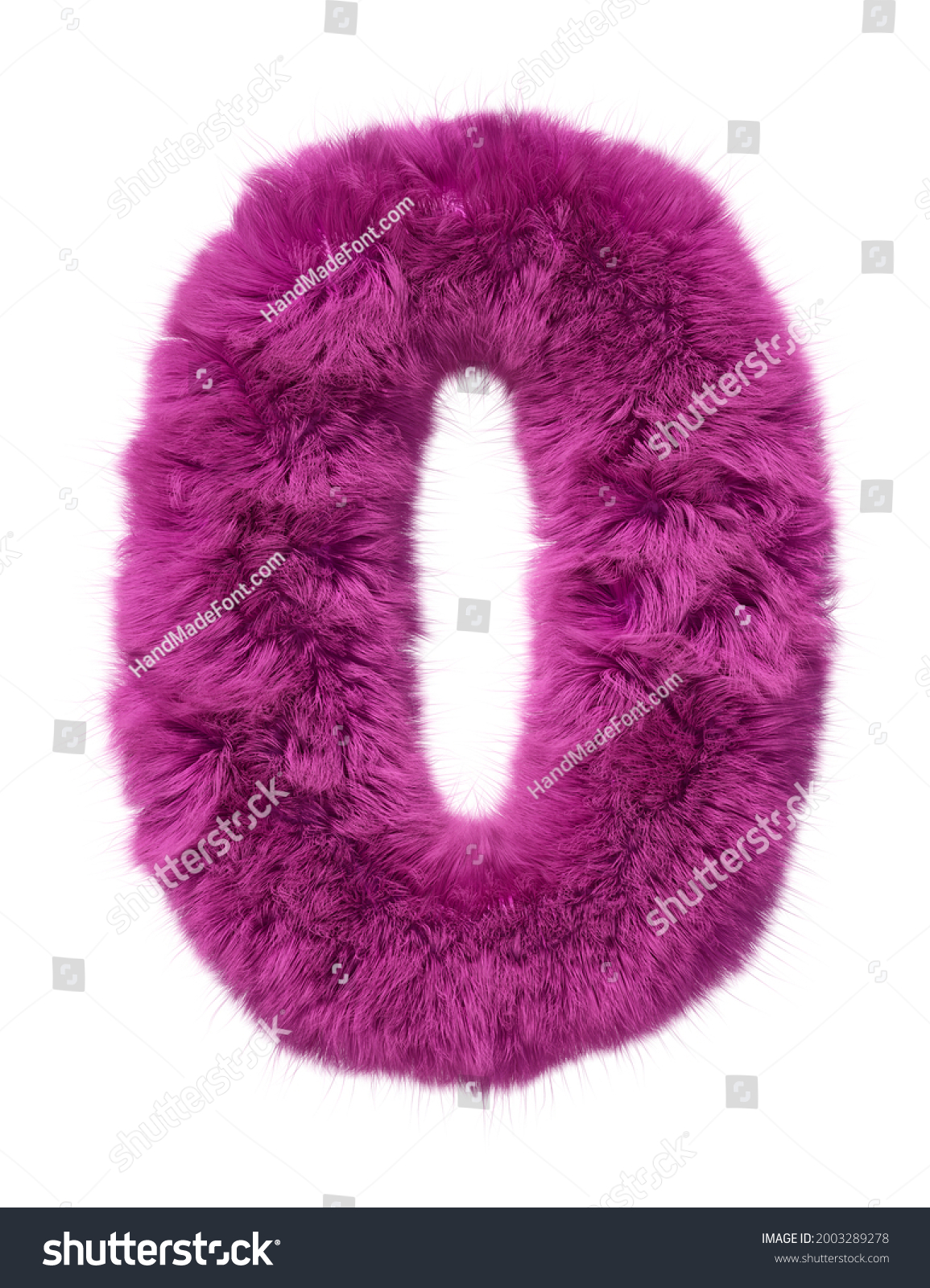 Pink Fur Alphabet Furry Furry Number Stock Illustration 2003289278