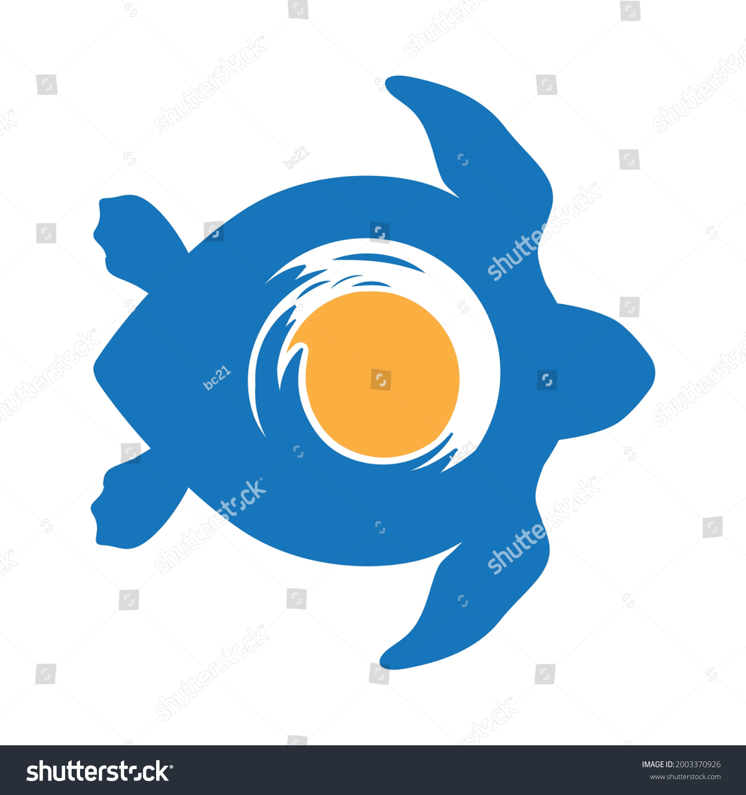 Sun Sea Waves Inside Turtle Shell Stock Vector (Royalty Free ...