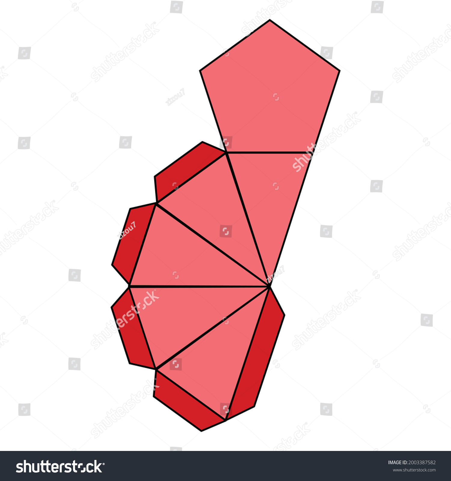 Net Pentagonal Pyramid Stock Vector (royalty Free) 2003387582 