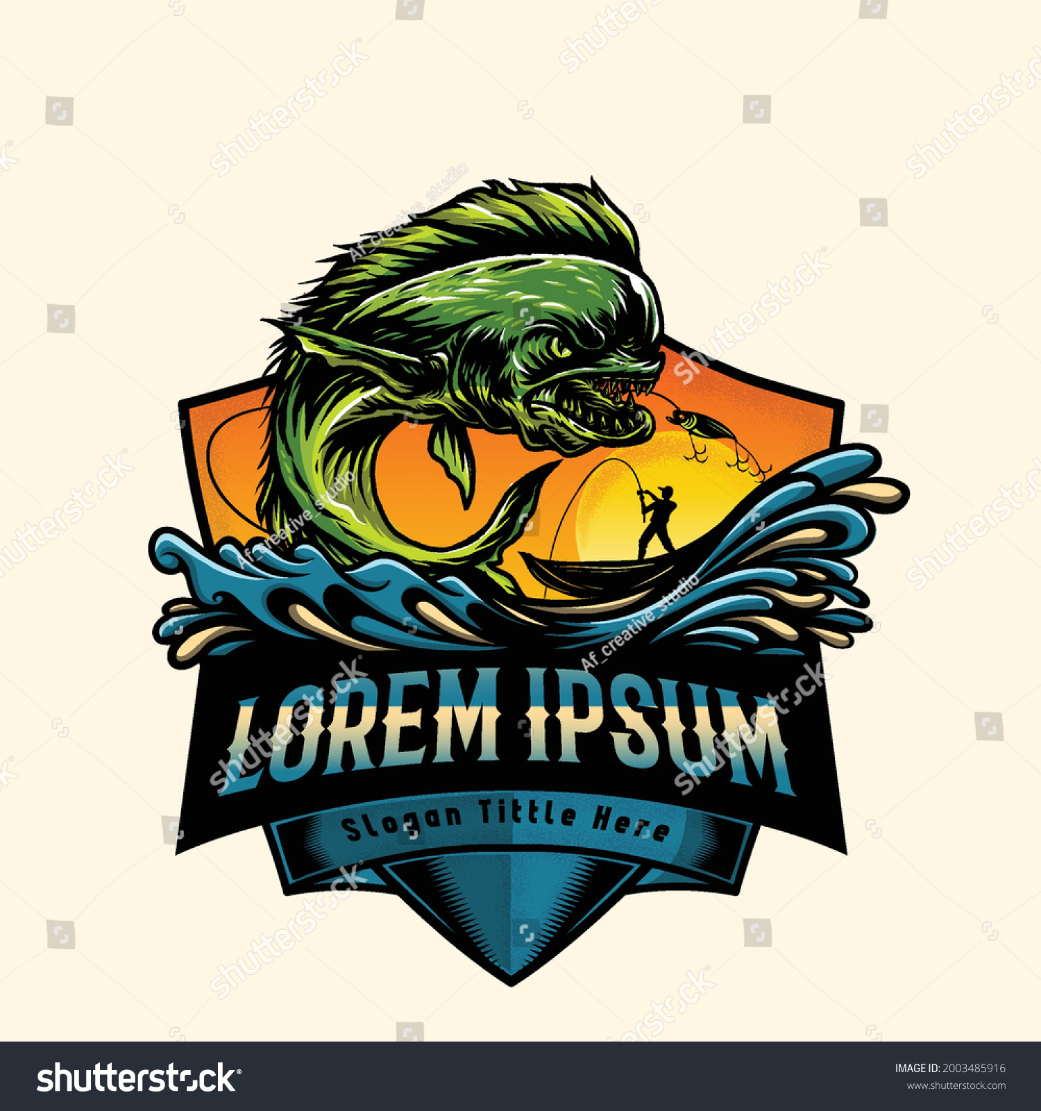 Logo Fishing Mahi Mahi Fish Jump Stock Vector (Royalty Free) 2003485916 ...