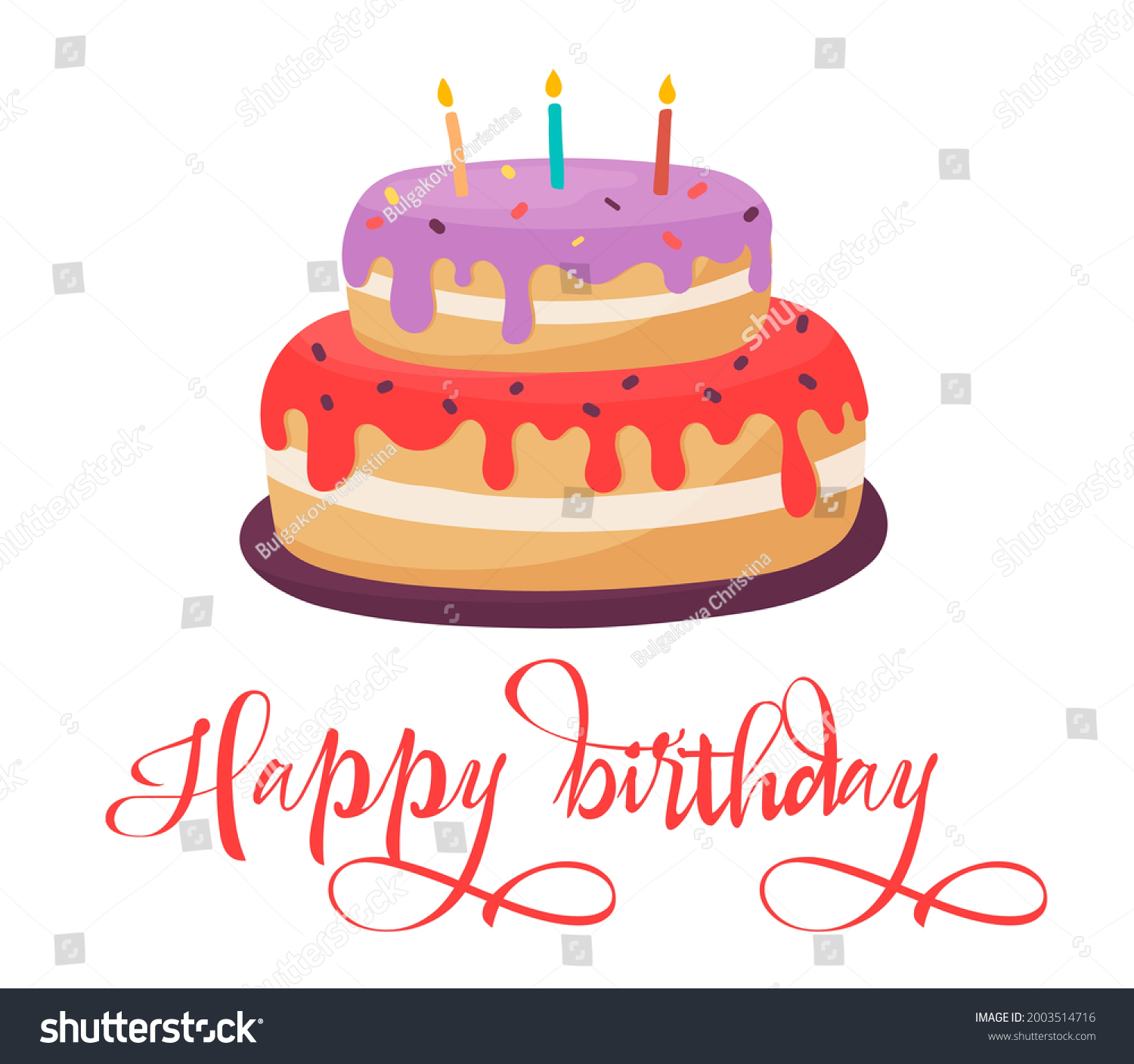 Birthday Cake Card Cartoon Vector Stock Vector (Royalty Free ...