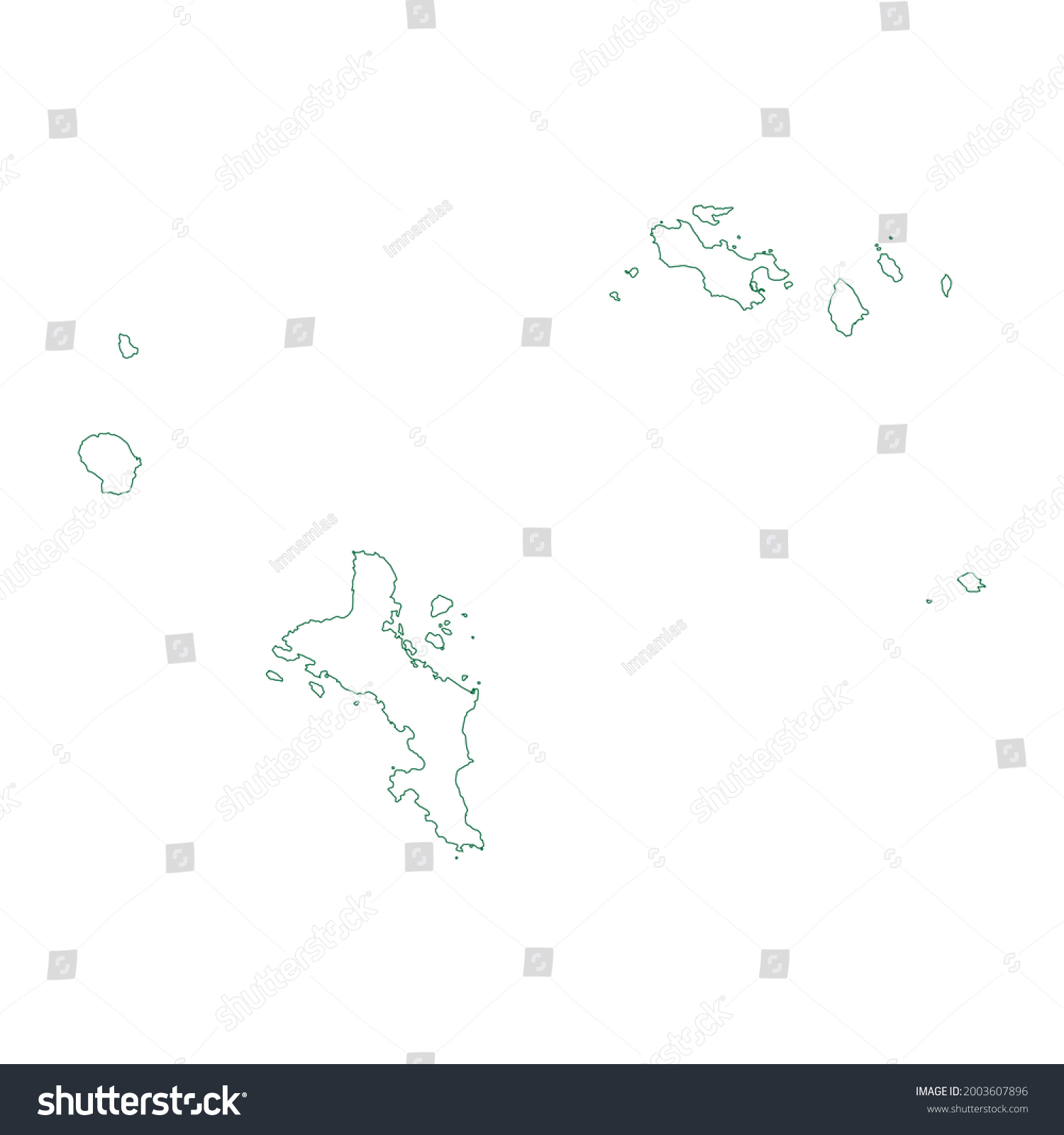 Vector Outline Map Seychelles Isolated On Stock Vector (Royalty Free ...