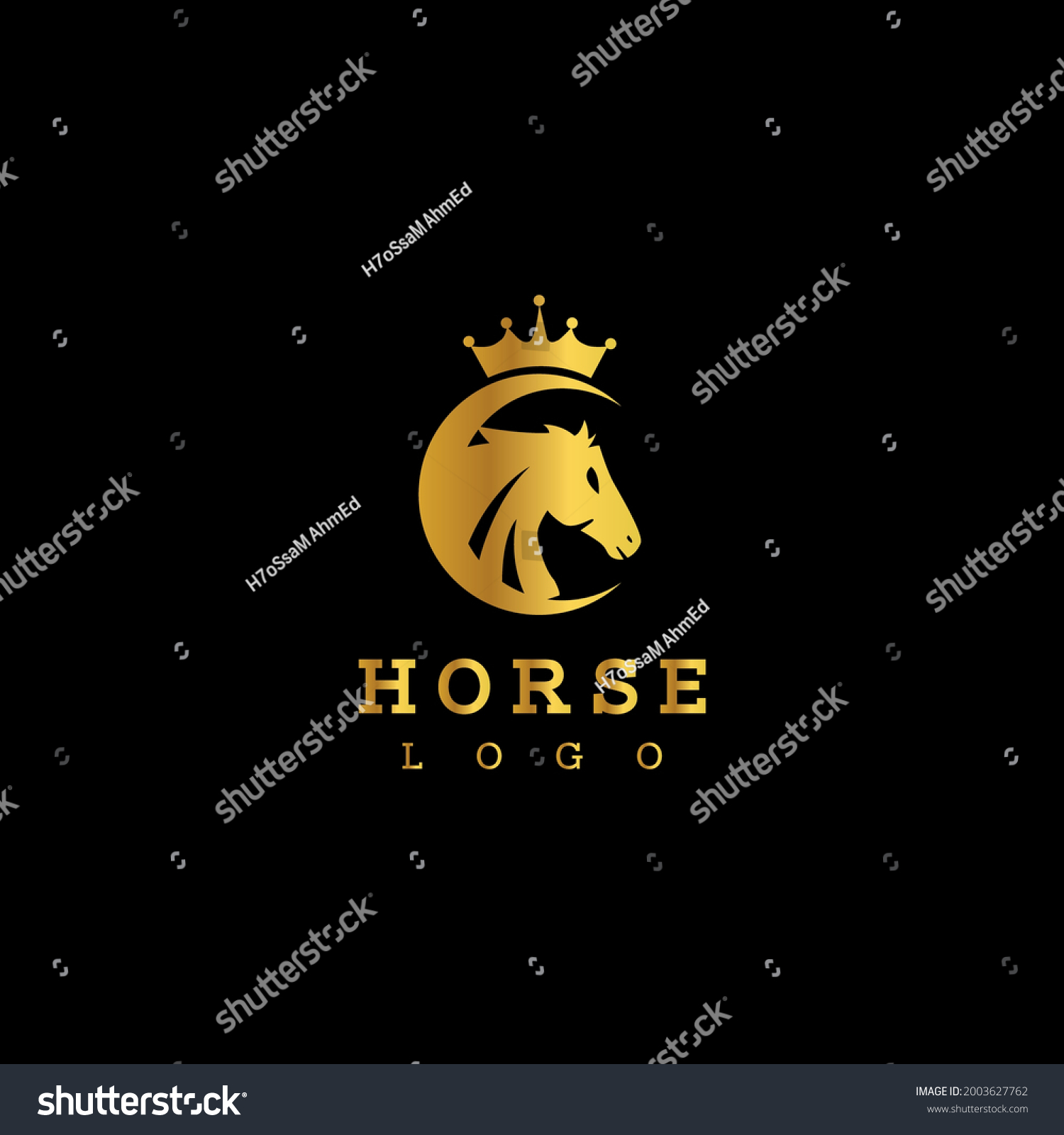 Golden Horse Logo Elegant Luxury Gold Stock Vector (Royalty Free ...